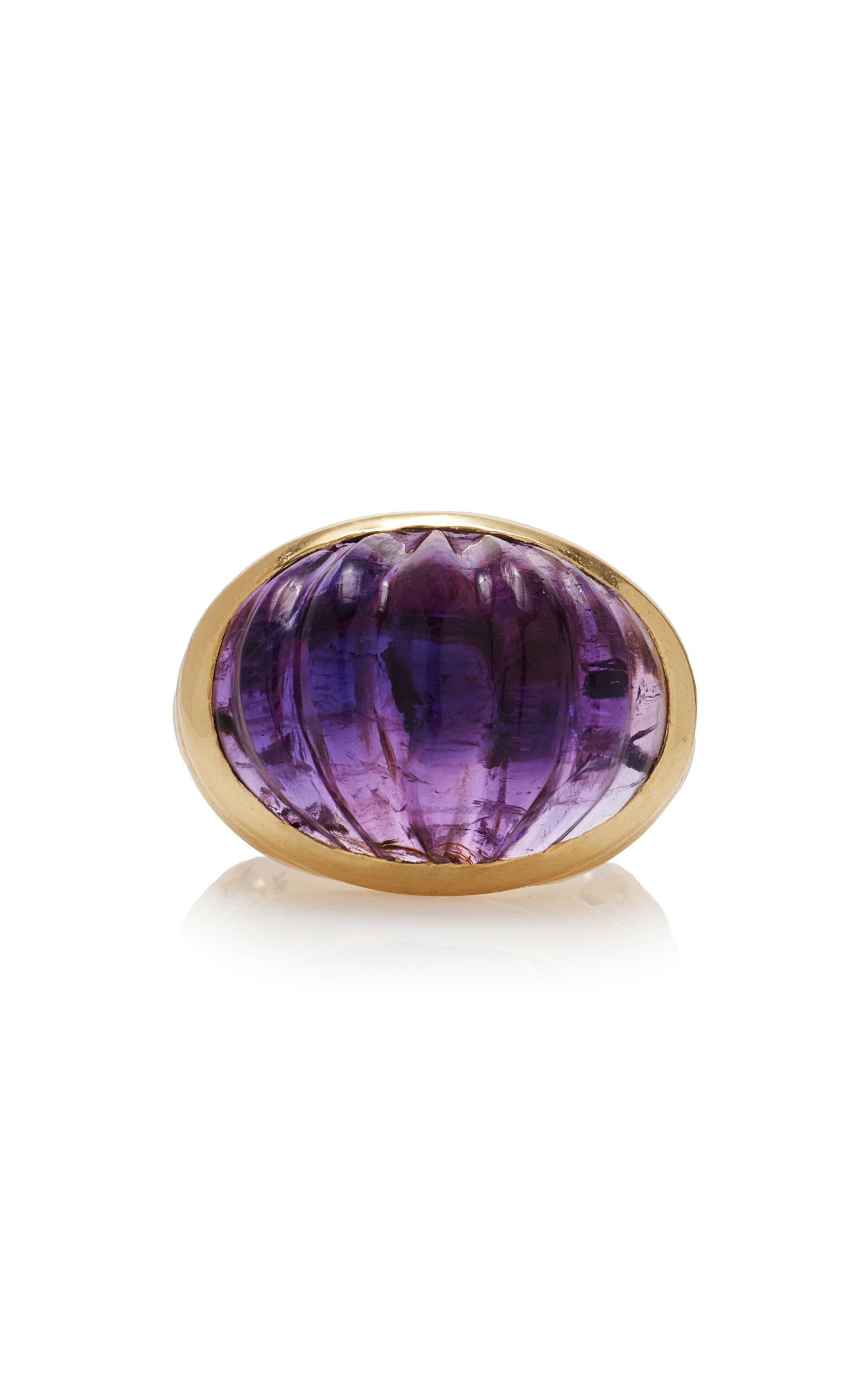 Yam 18K Yellow Gold Amethyst Ring