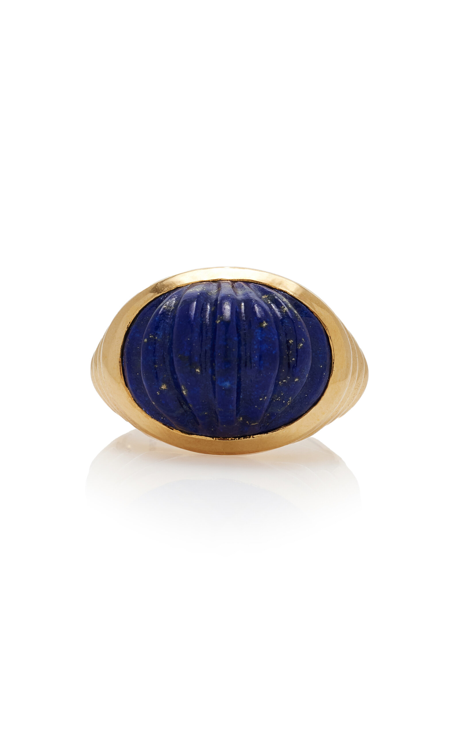 Shop Sauer Yam 18k Yellow Gold Lapis Ring In Blue