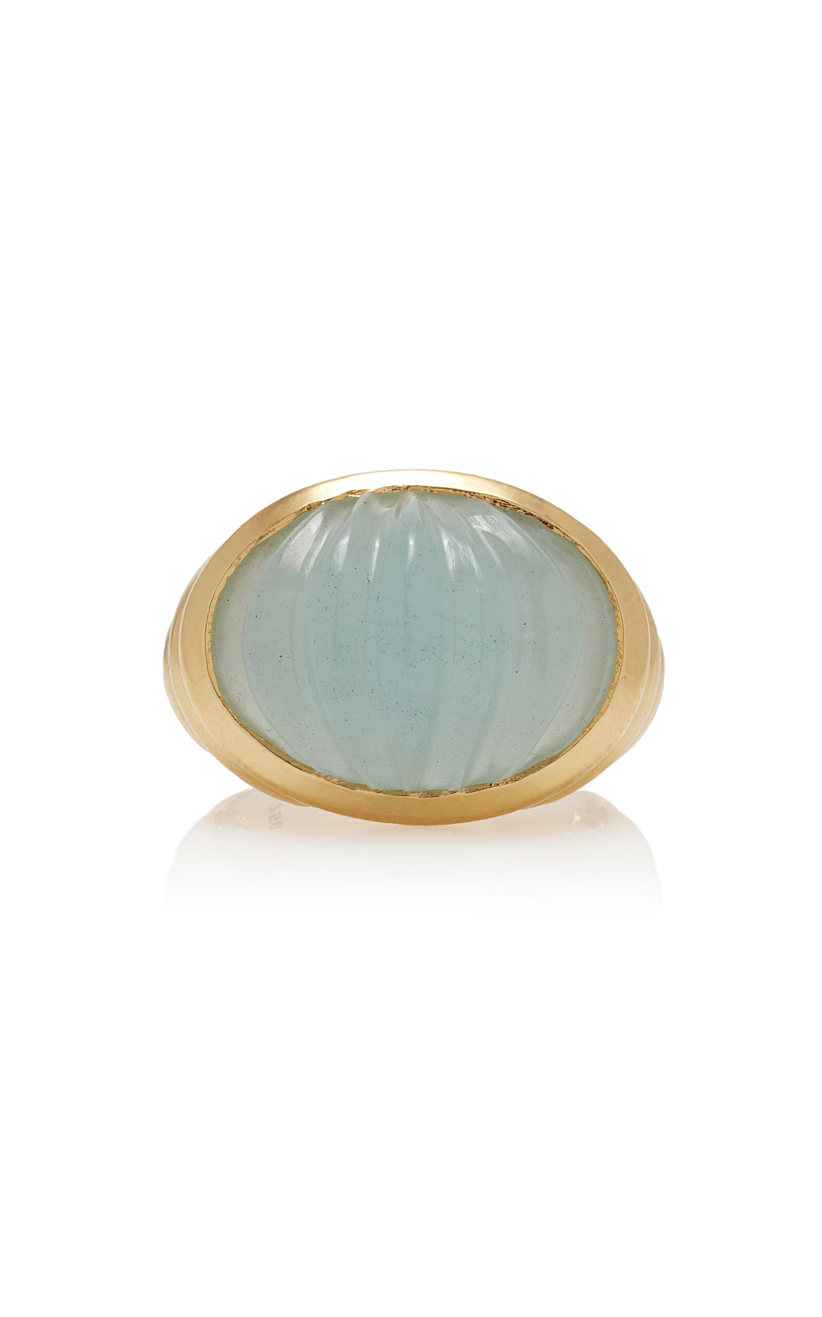 Yam 18K Yellow Gold Aquamarine Ring