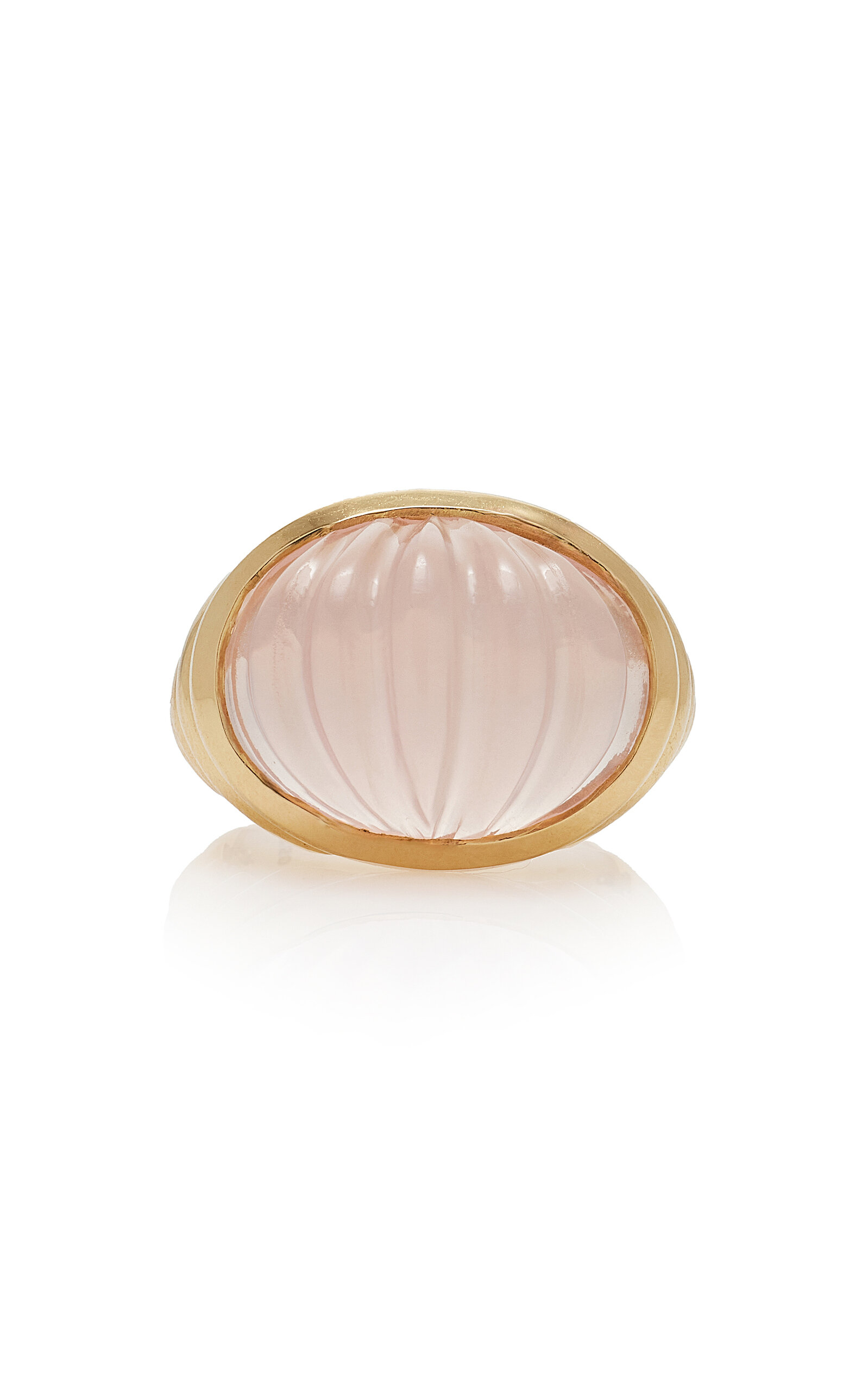 Shop Sauer Yam 18k Yellow Gold Quartz Ring In Pink