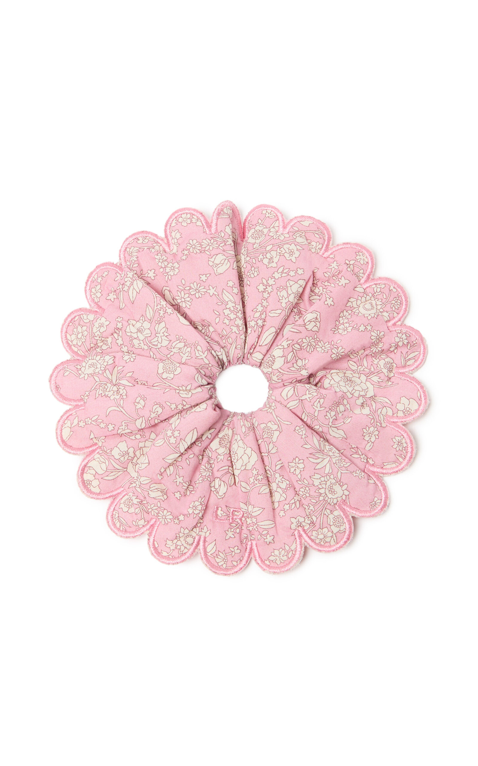 Shop Loeffler Randall Frankie Scalloped Scrunchie In Pink