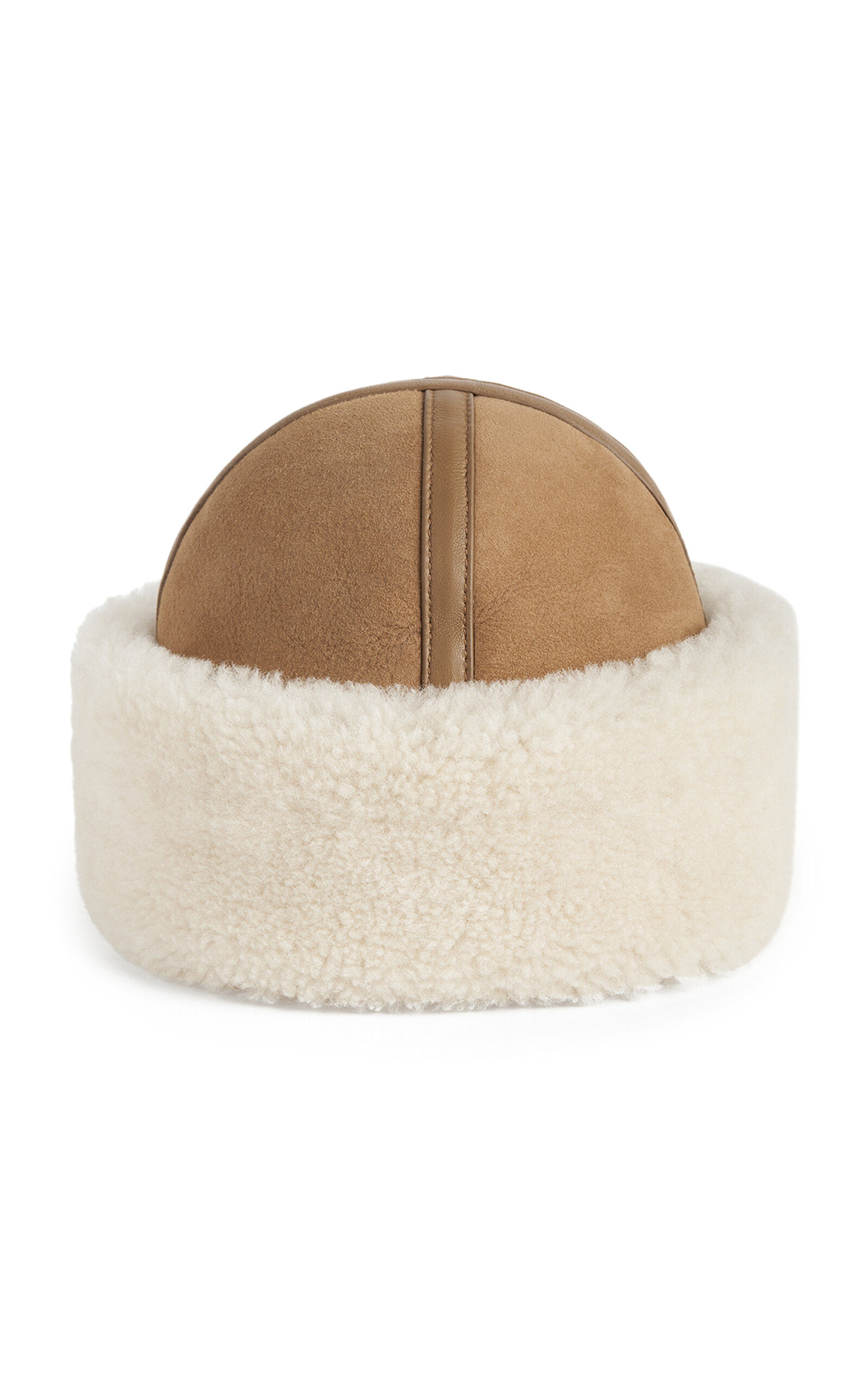 TOTÊME SHEARLING-TRIMMED SUEDE HAT 