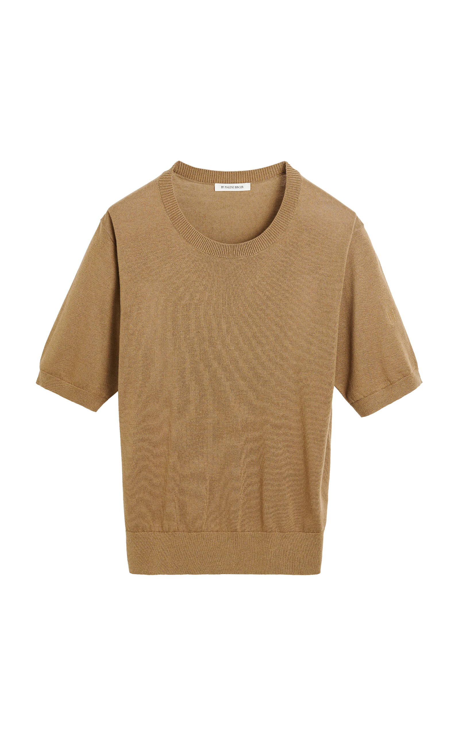 Shop By Malene Birger Lelle Tencel-wool Knit Top In Brown