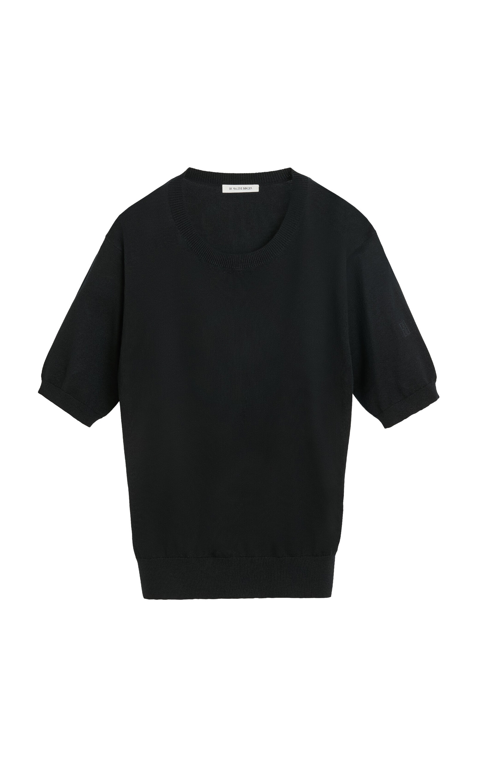 Shop By Malene Birger Lelle Tencel-wool Knit Top In Black