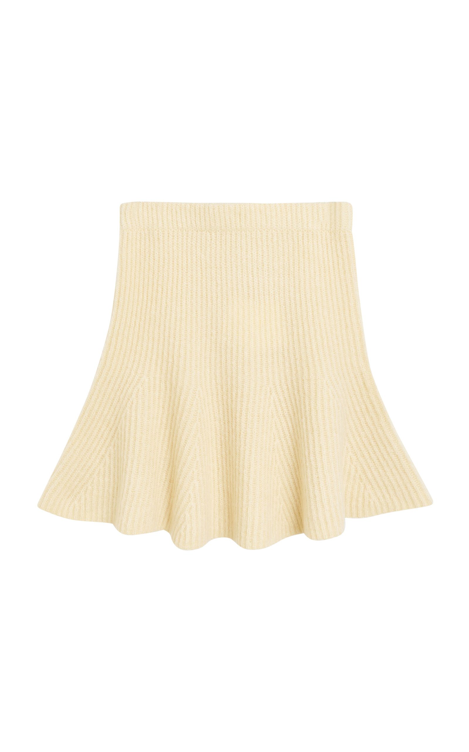 Shop By Malene Birger Dox Knit Wool-blend Mini Circle Skirt In Yellow