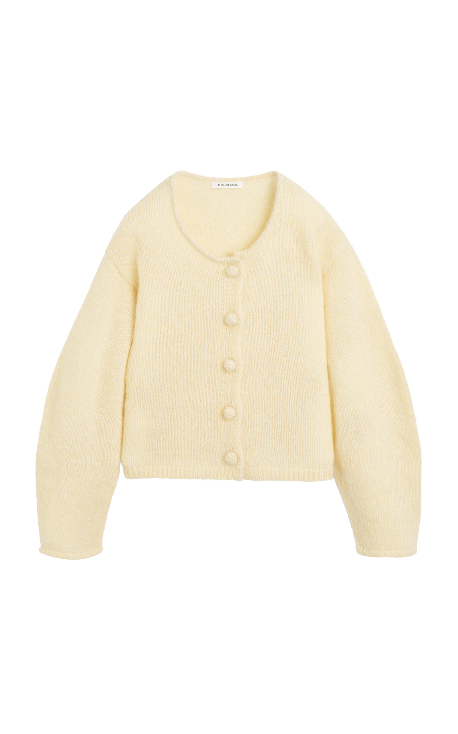 Shop By Malene Birger Zharea Cropped Knit Wool-blend Cardigan In Yellow