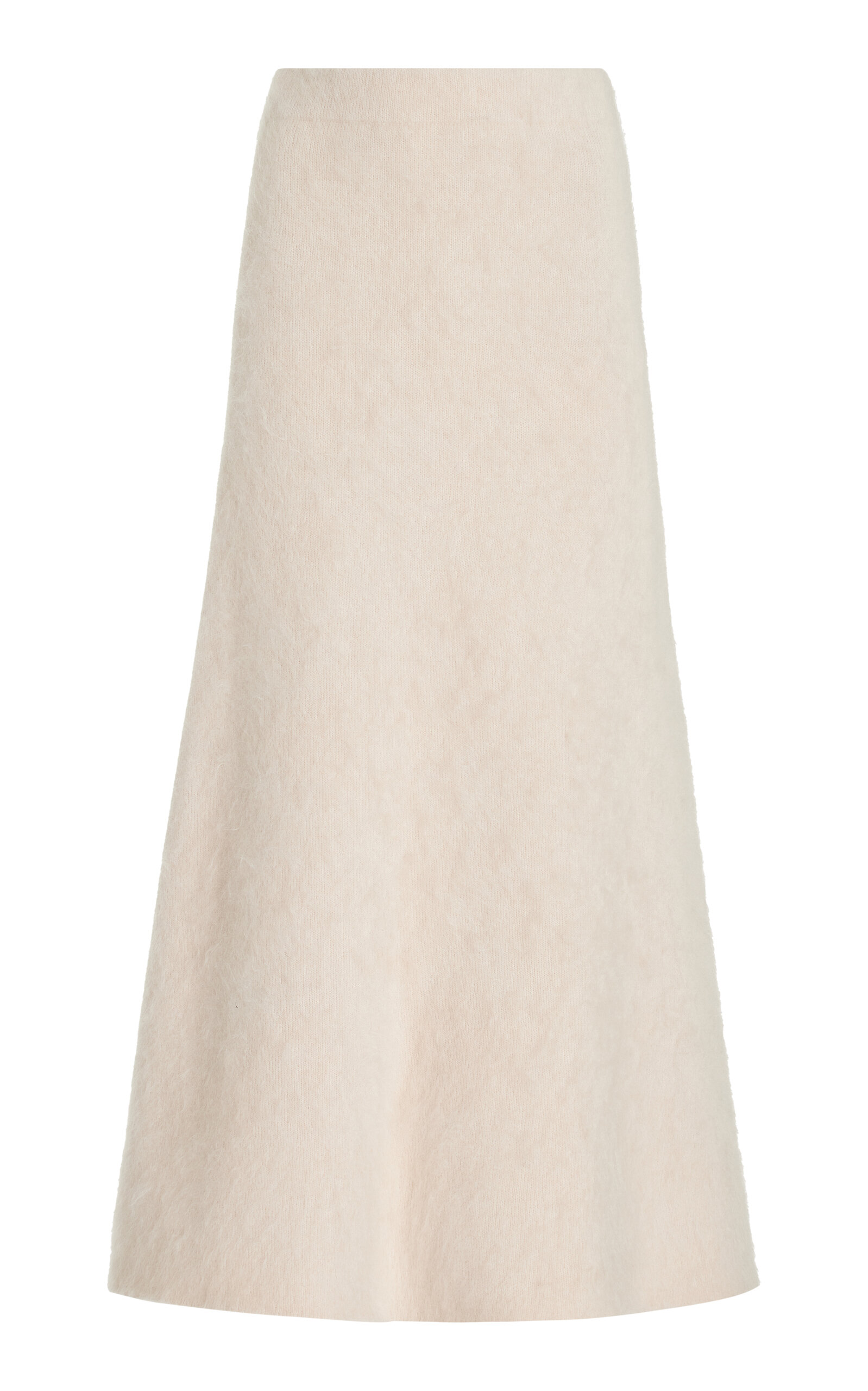 Shop By Malene Birger Christina Knit Wool-blend Maxi Skirt In Ivory