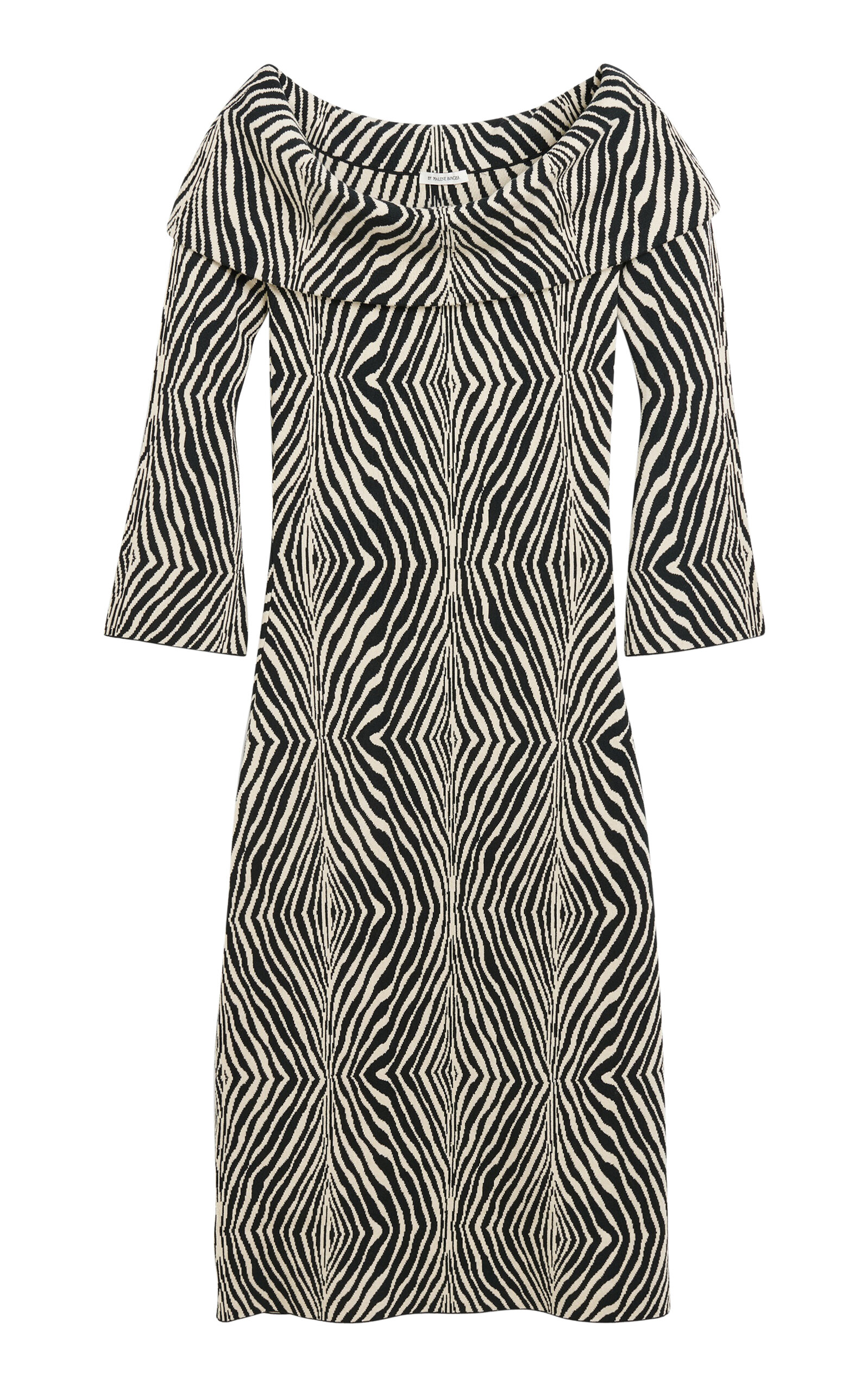 Shop By Malene Birger Bennie Zebra-print Off-the-shoulder Maxi Dress In Animal