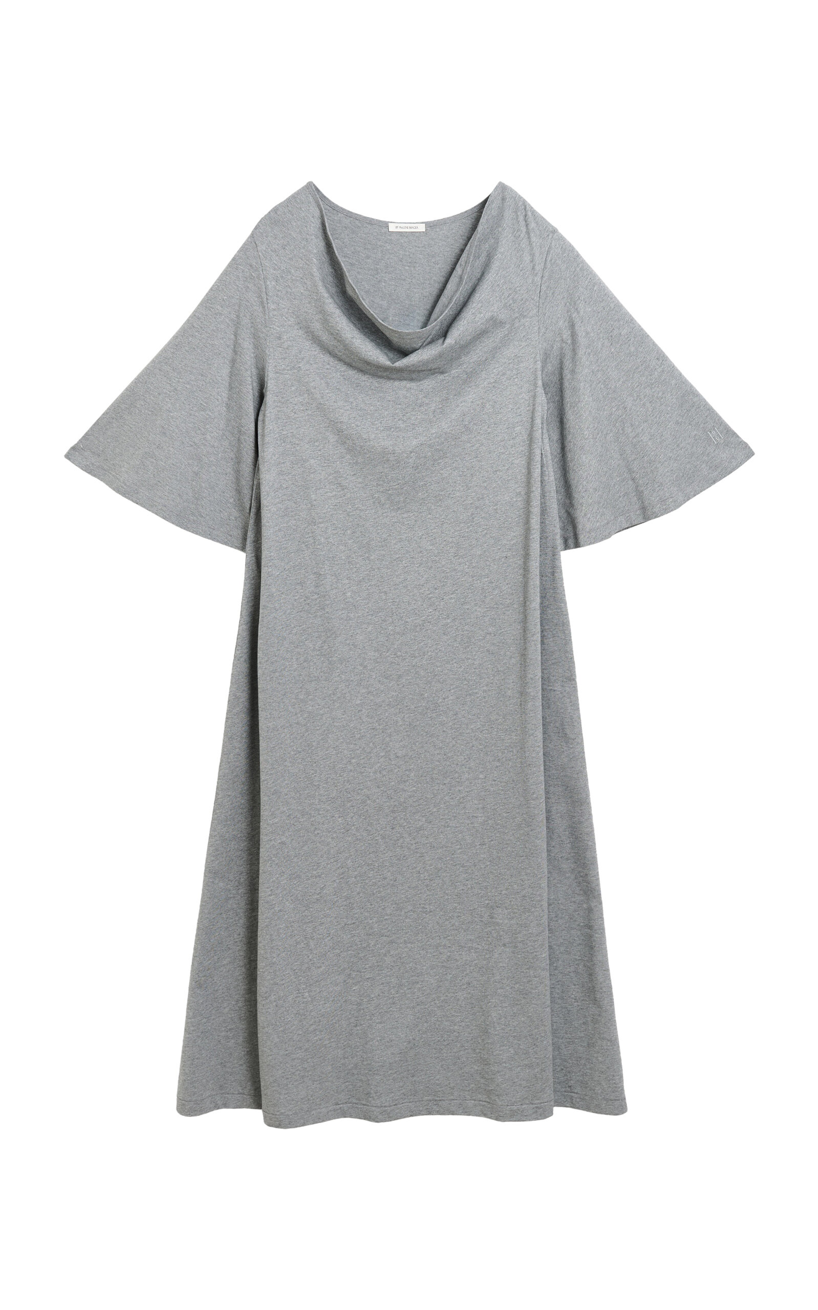 Shop By Malene Birger Yalia Draped Organic Cotton Maxi Dress In Grey