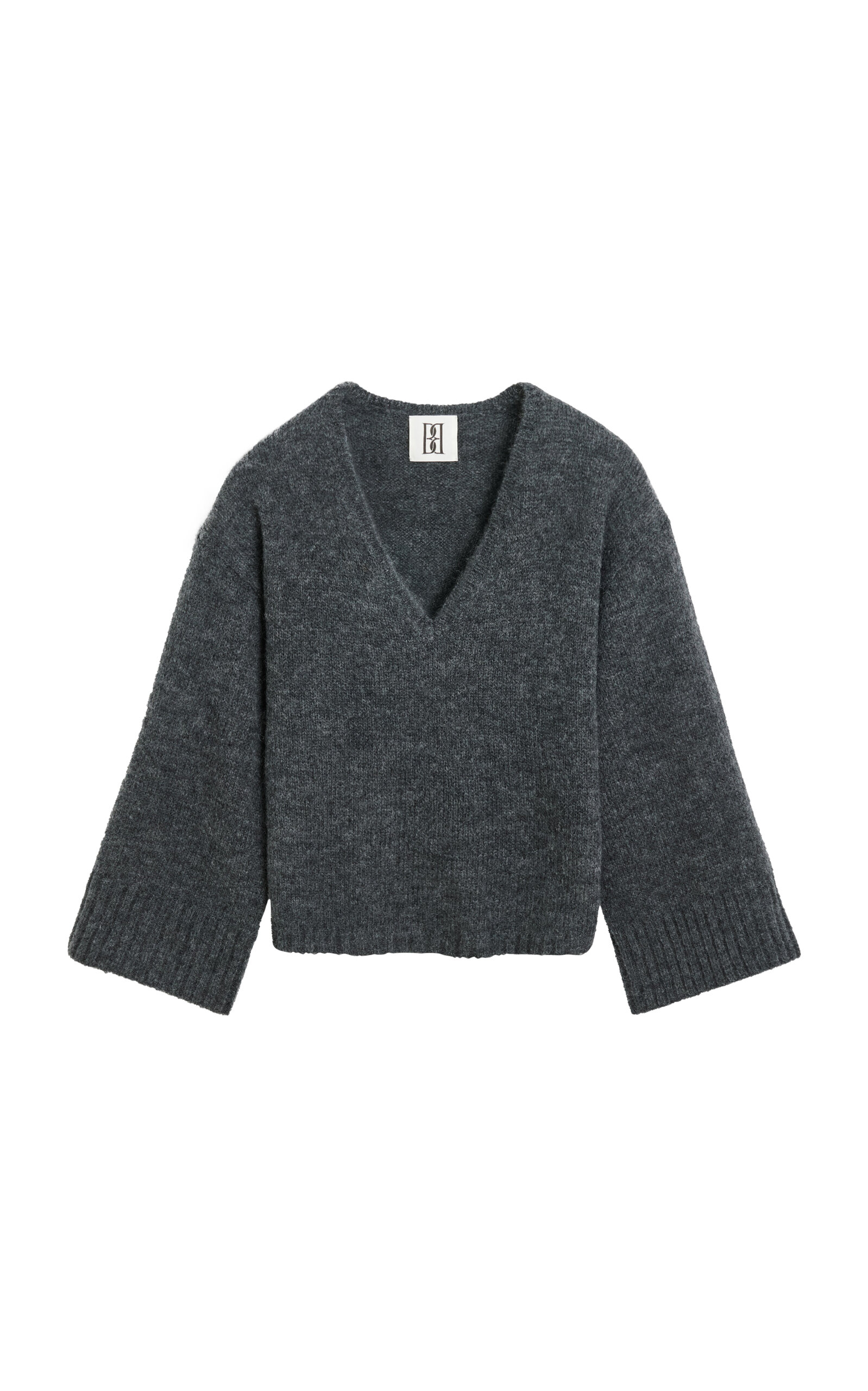 Shop By Malene Birger Cimone Flare-sleeve Knit Wool-blend Sweater In Grey
