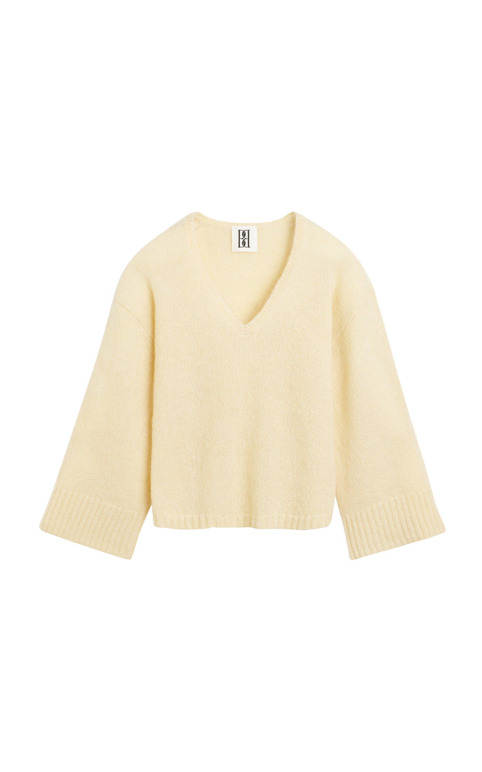 Shop By Malene Birger Cimone Flare-sleeve Knit Wool-blend Sweater In Yellow