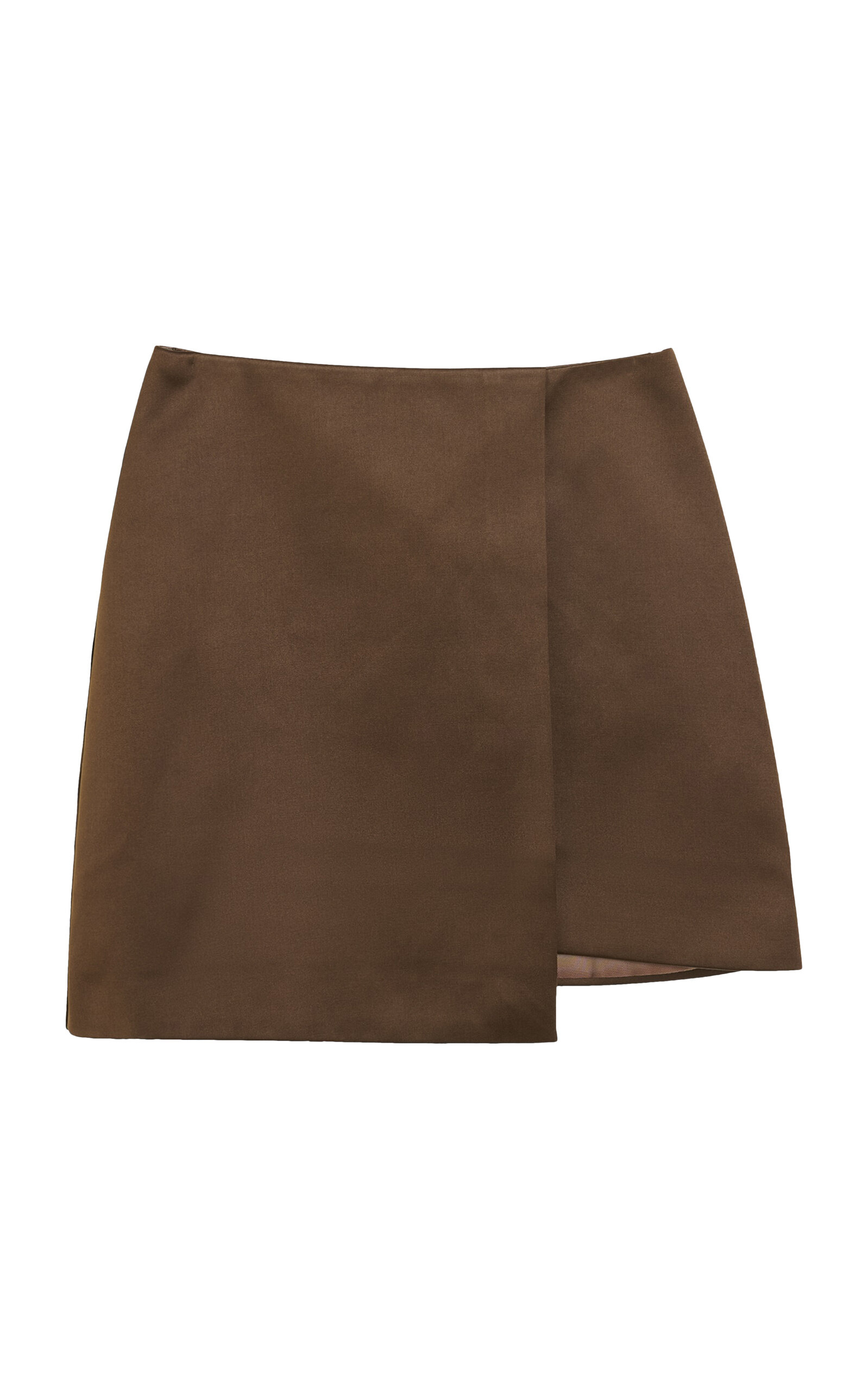 Shop By Malene Birger Raye Cotton-blend Mini Wrap Skirt In Brown