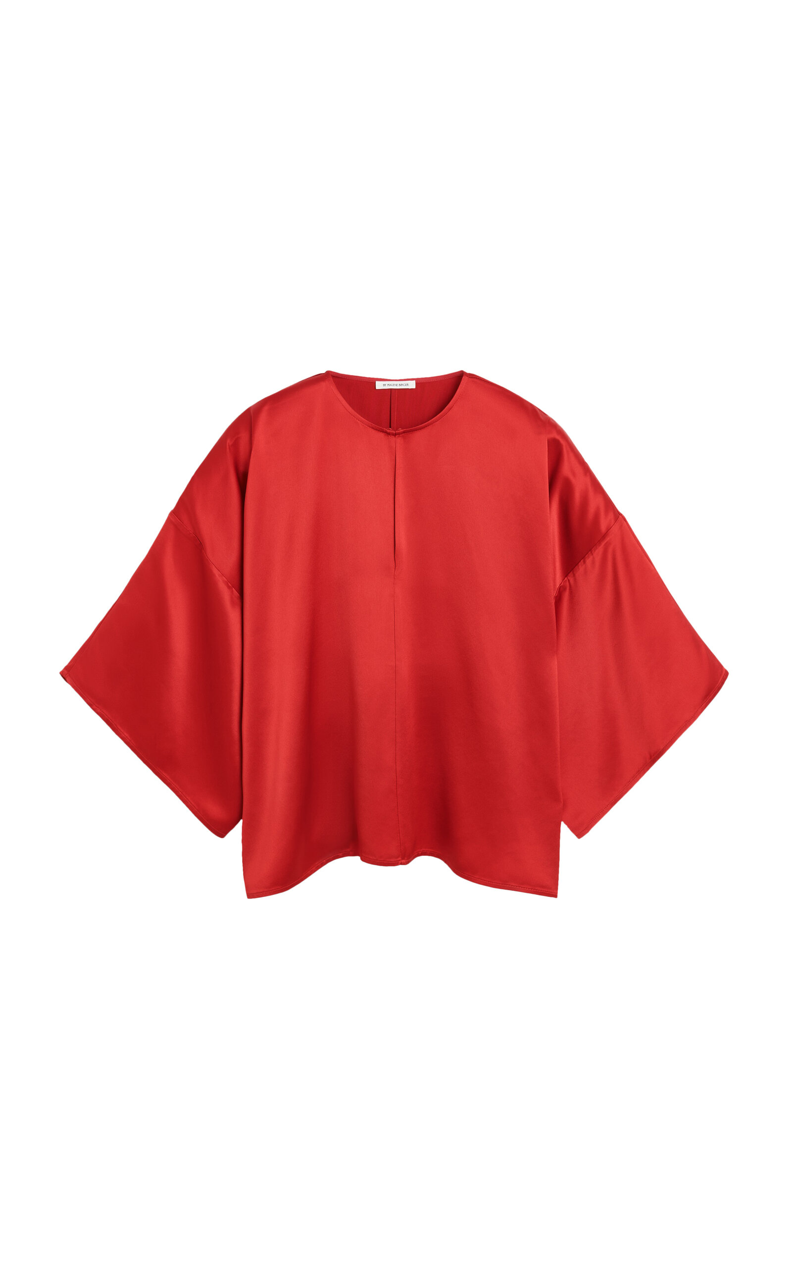Shop By Malene Birger Cicie Oversized Satin Top In Red