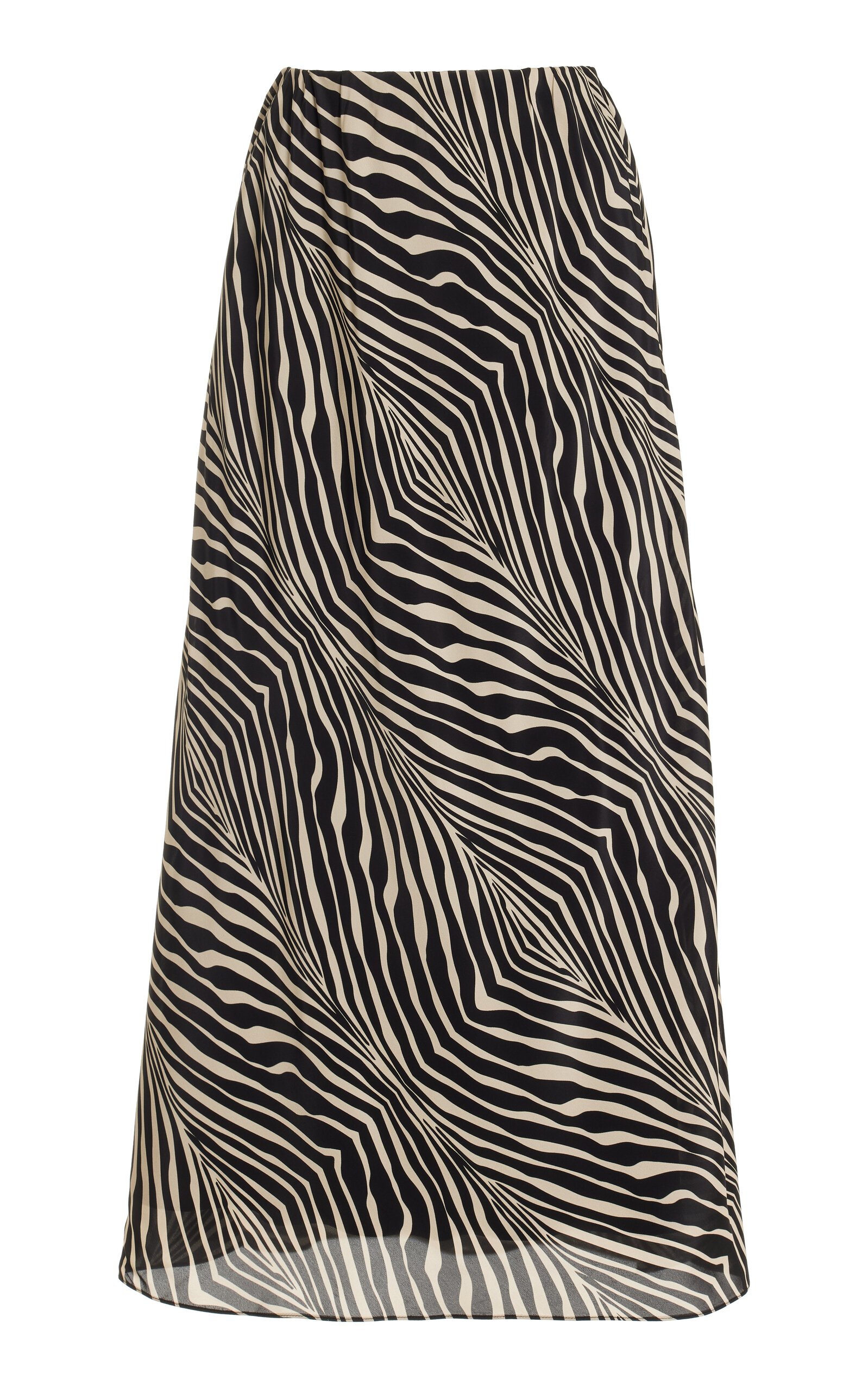 Shop By Malene Birger Boshan Zebra-print Silk-blend Maxi Skirt In Animal