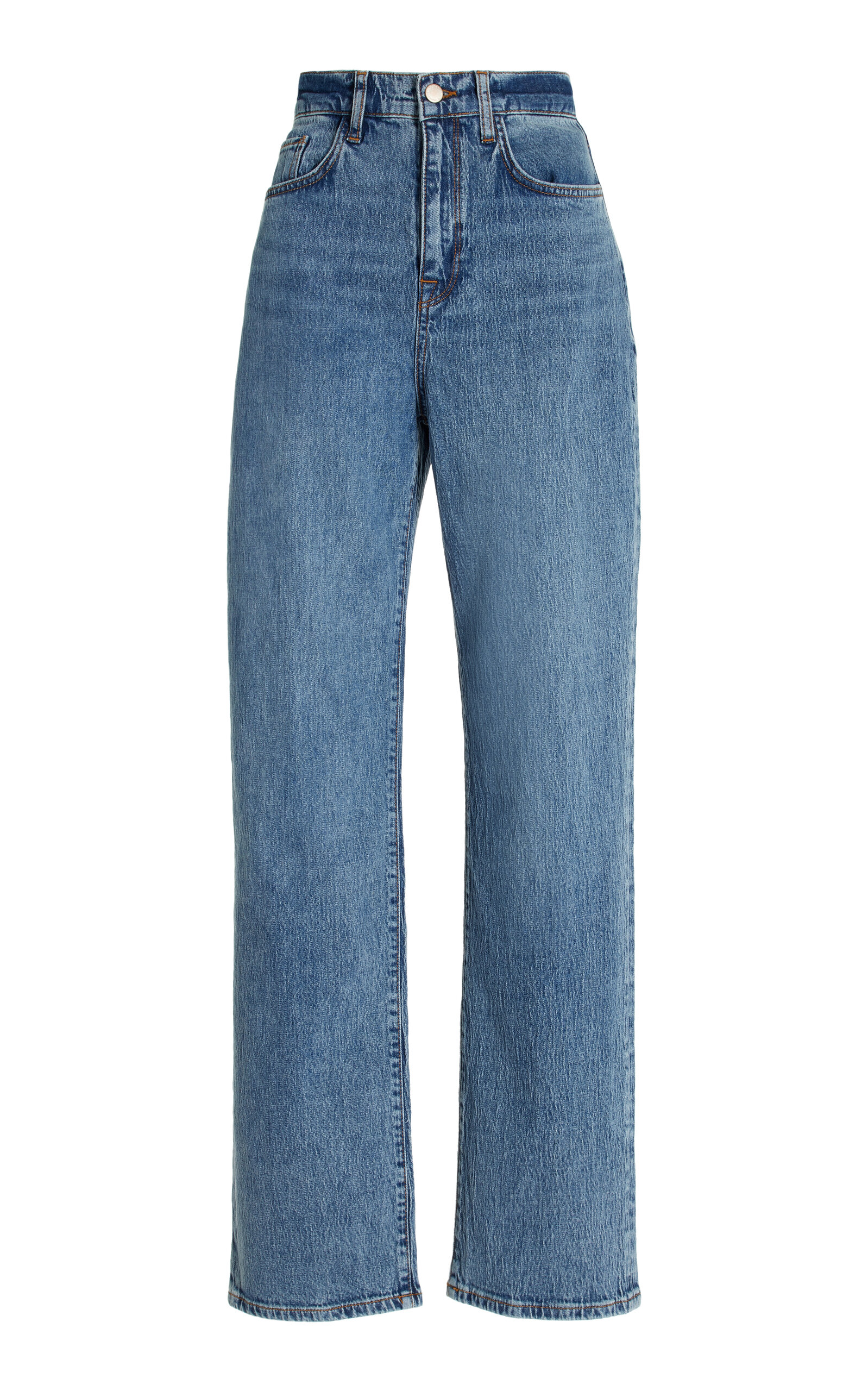 Shop Triarchy High-rise Straight-leg Jeans In Blue