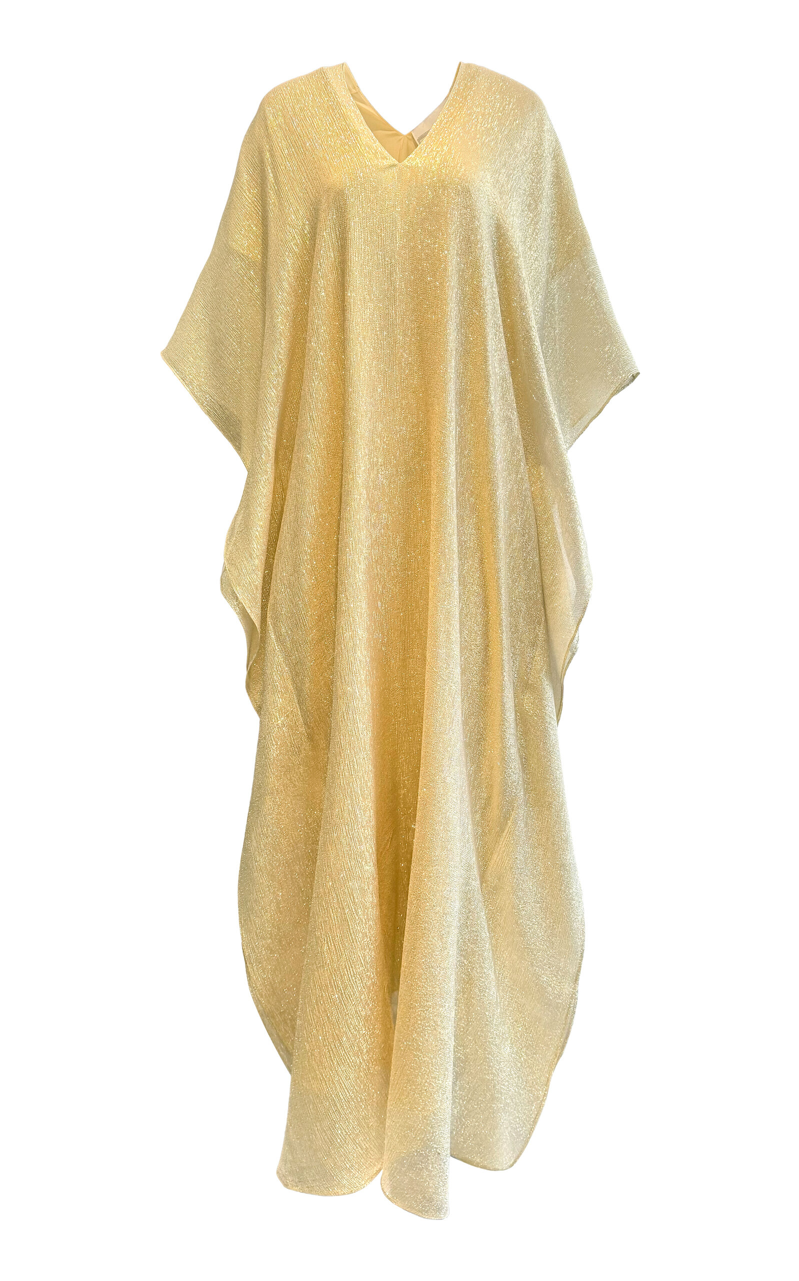 Metallic Silk-Blend Lame Caftan