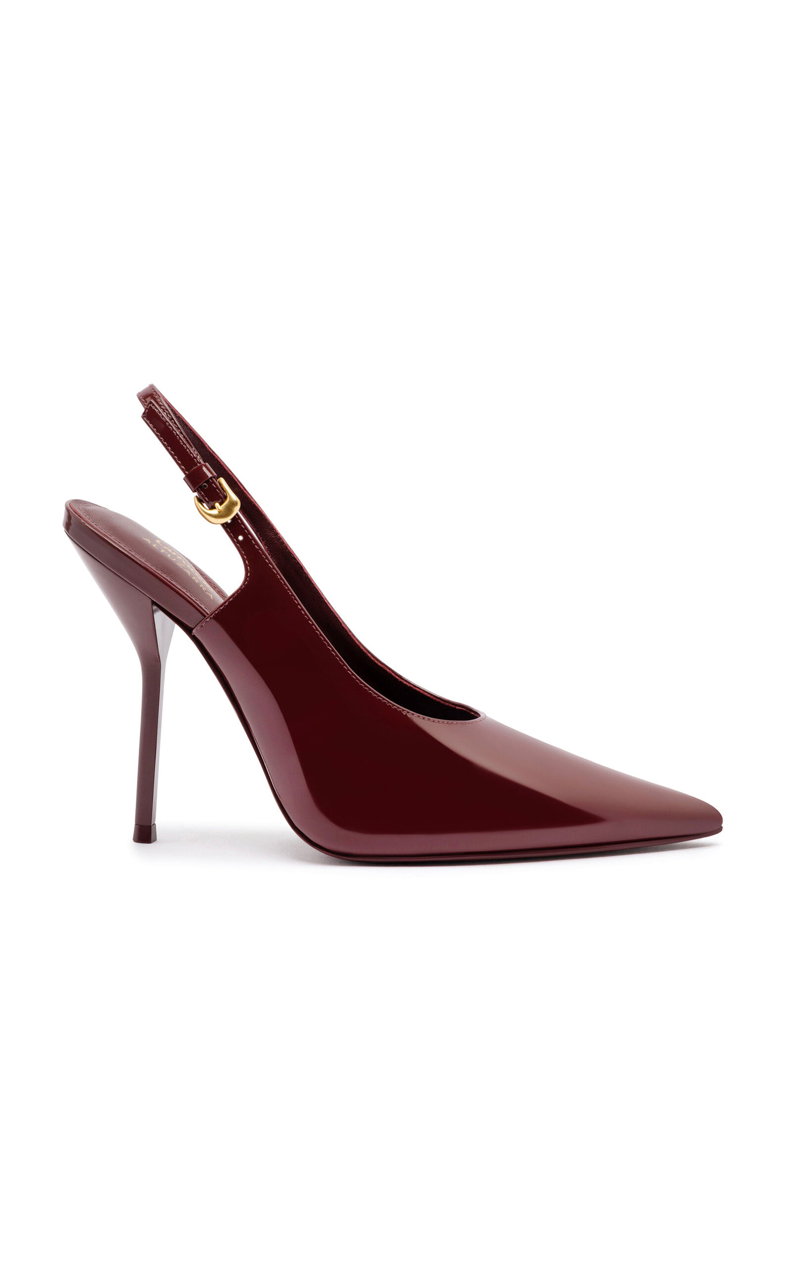 Shop Larroude X Altuzarra Leather Pumps In Burgundy