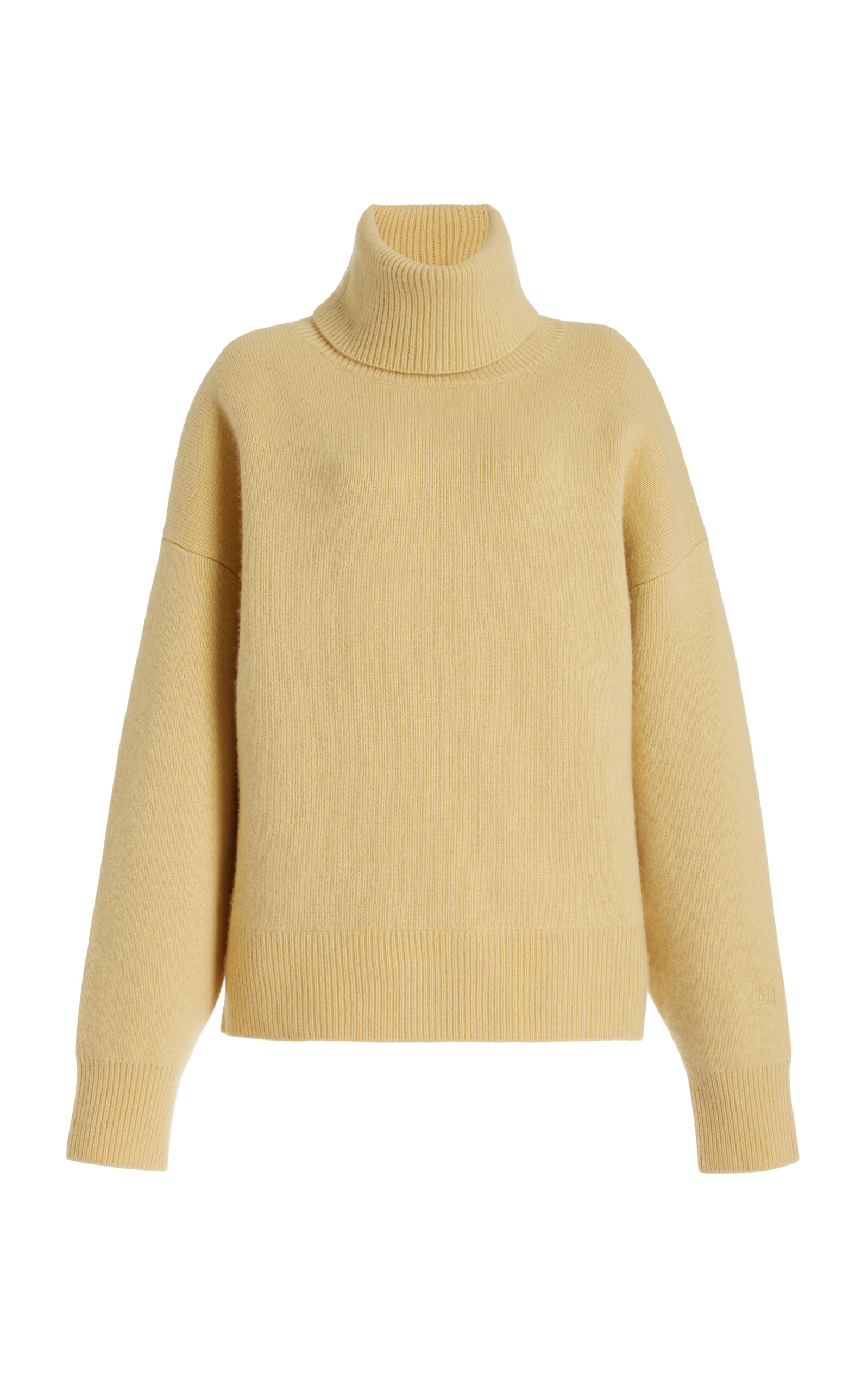 TOTÊME DOUBLE-KNIT WOOL-CASHMERE TURTLENECK TOP 