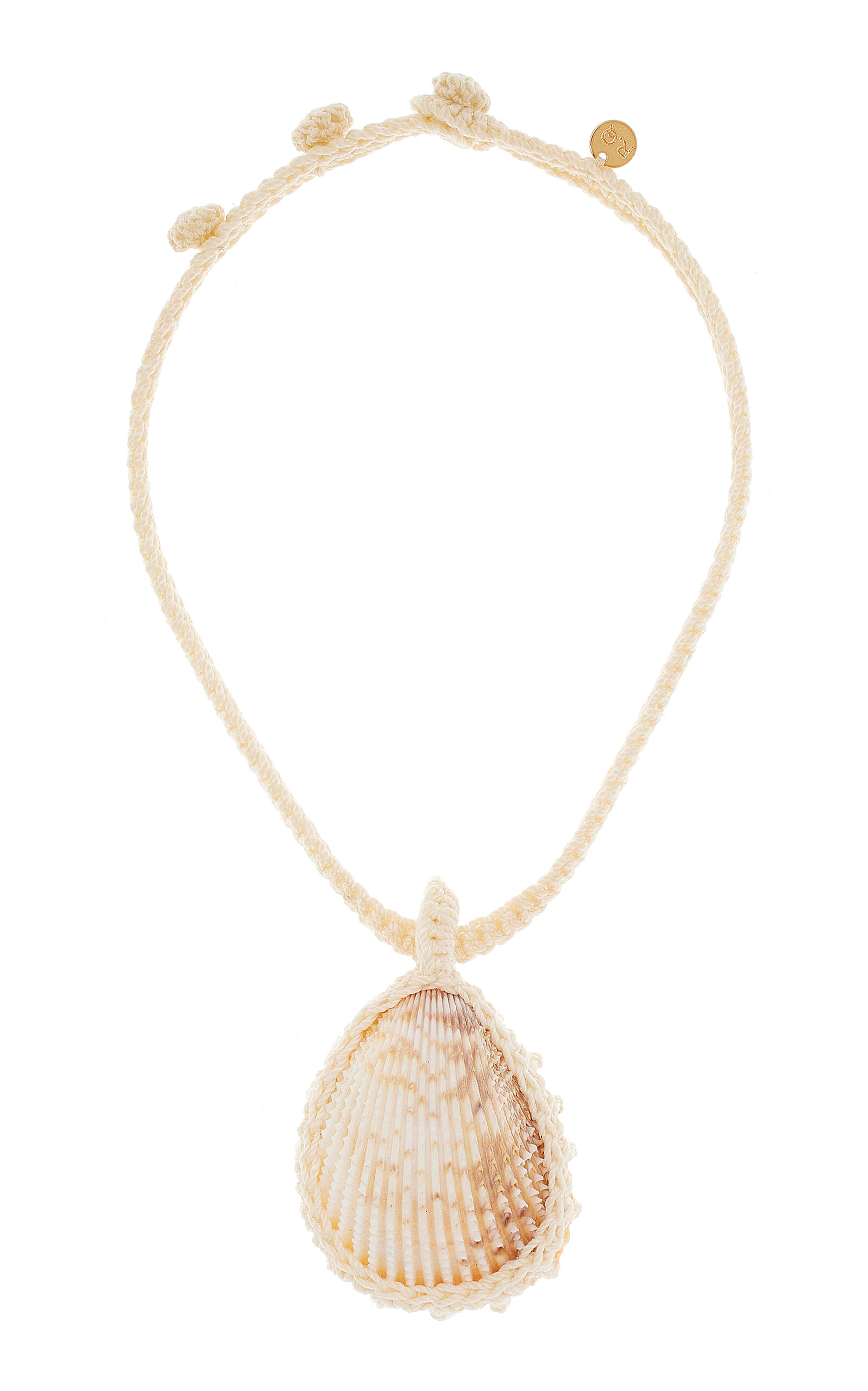 Shop Renata.q Cardu Crocheted Seashell Necklace In Neutral