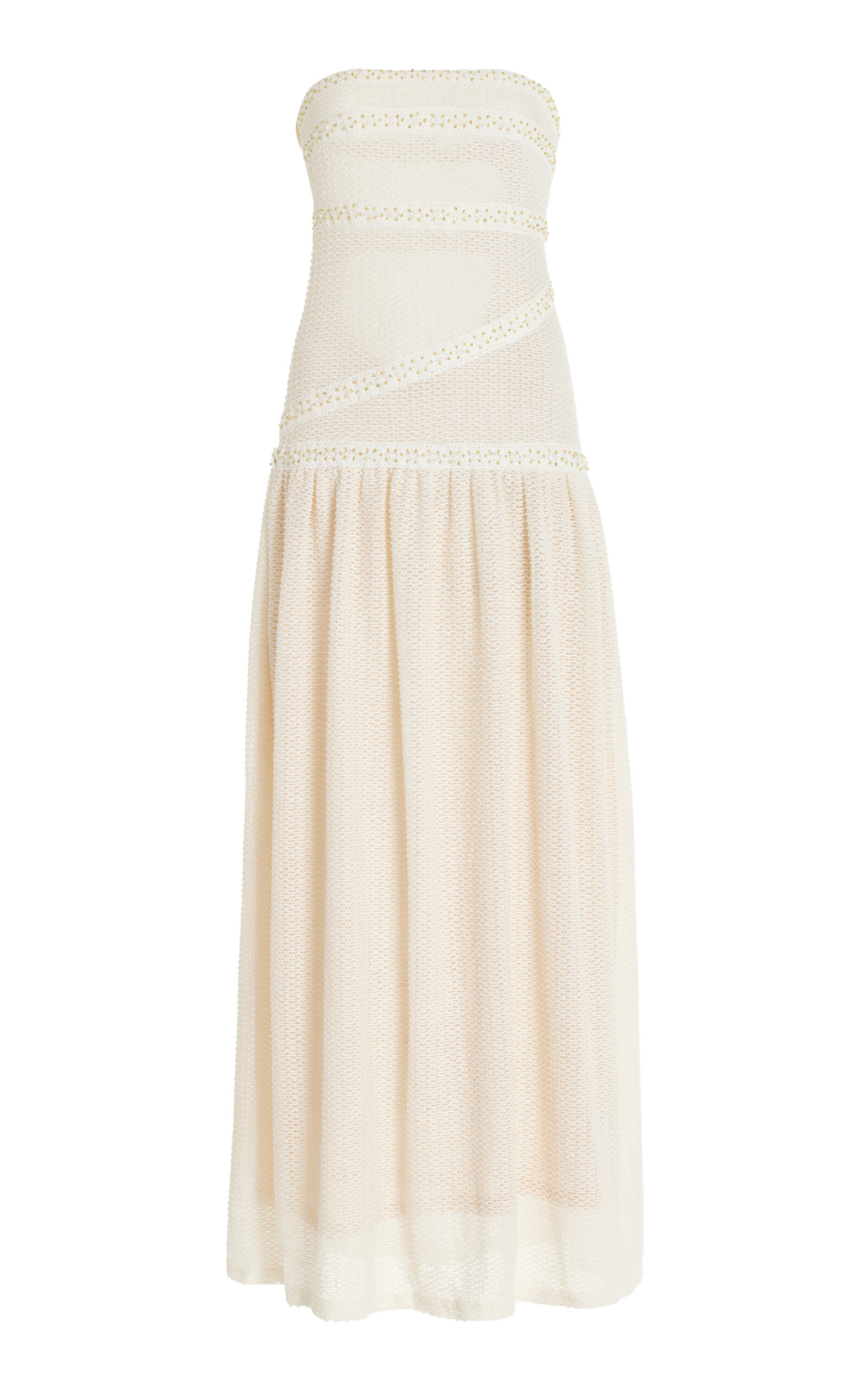 Shop Fait Par Foutch Exclusive Colette Embellished Stretch-lace Maxi Dress In Ivory