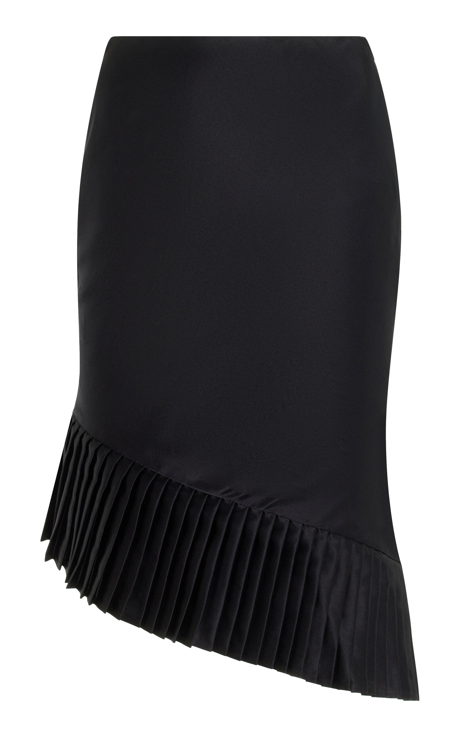 Exclusive Annabelle Hand-Pleated Silk-Charmeuse Midi Skirt