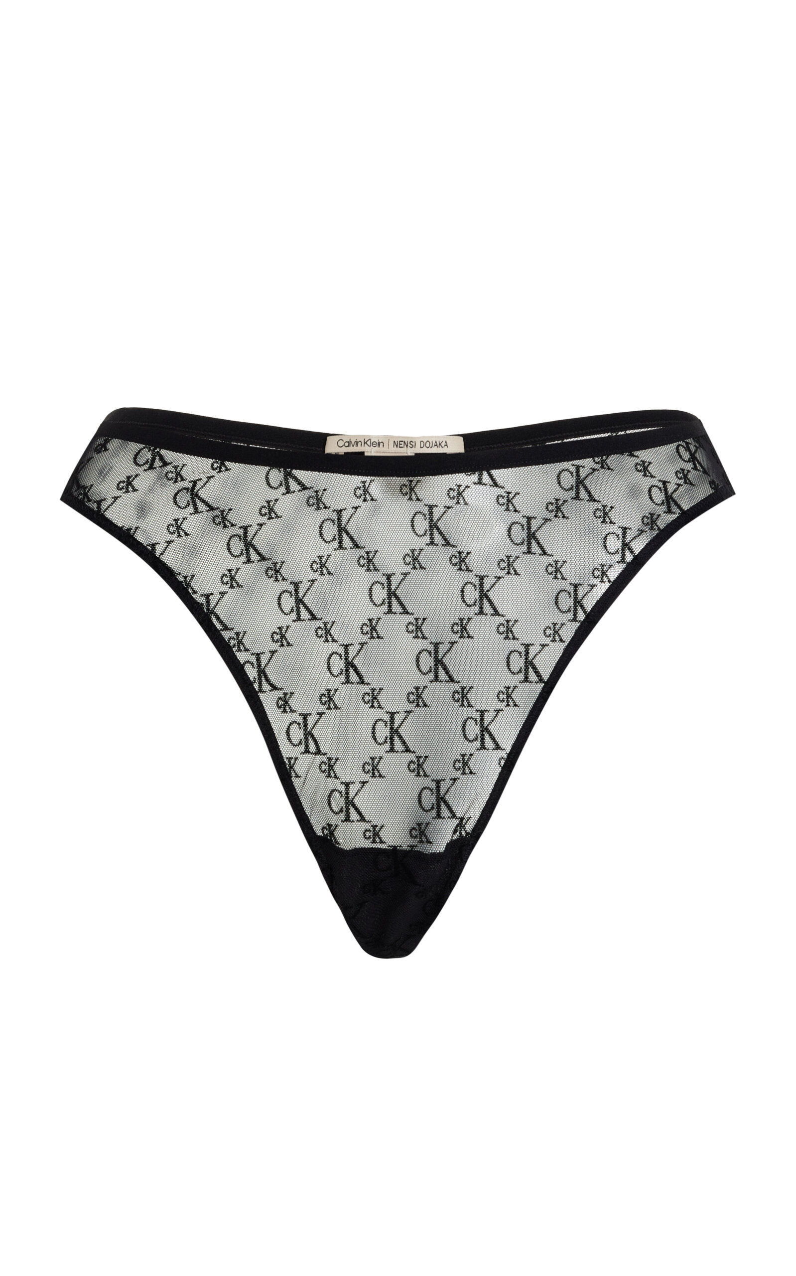 Shop Nensi Dojaka For Calvin Klein Hl Flocked High-rise Bikini Briefs In Black,white