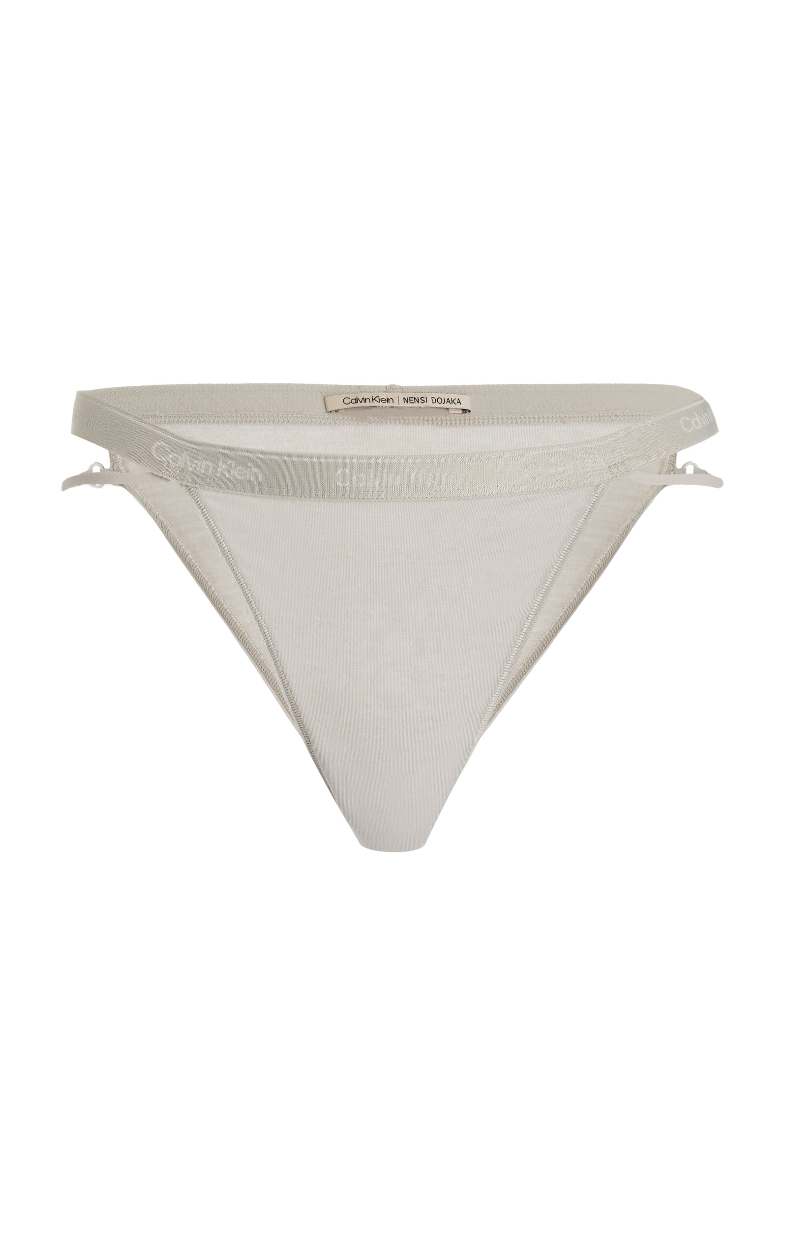 Shop Nensi Dojaka For Calvin Klein Tanga Modal-cashmere Thong In Grey