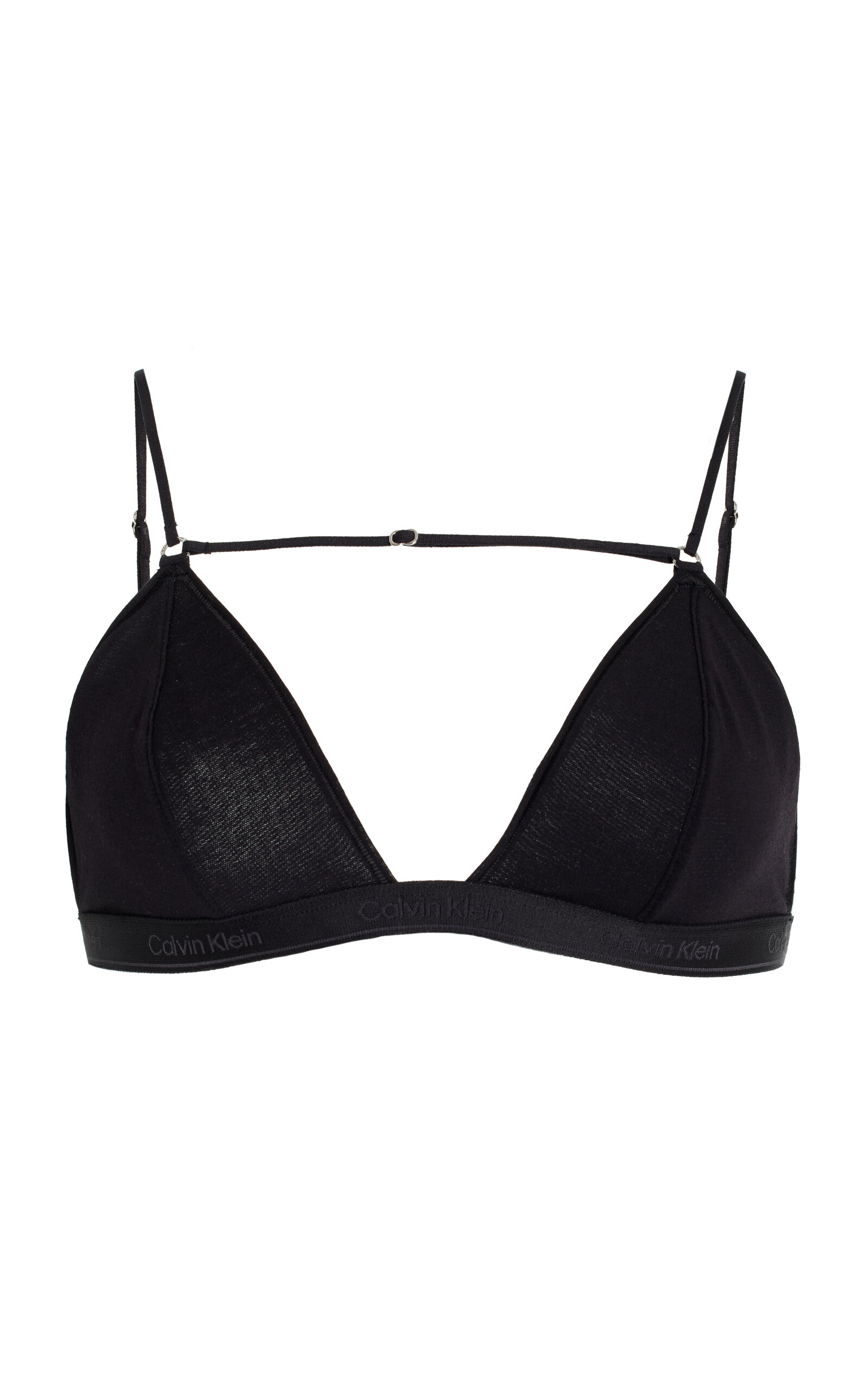 Shop Nensi Dojaka For Calvin Klein Modal-cashmere Triangle Bra In Black