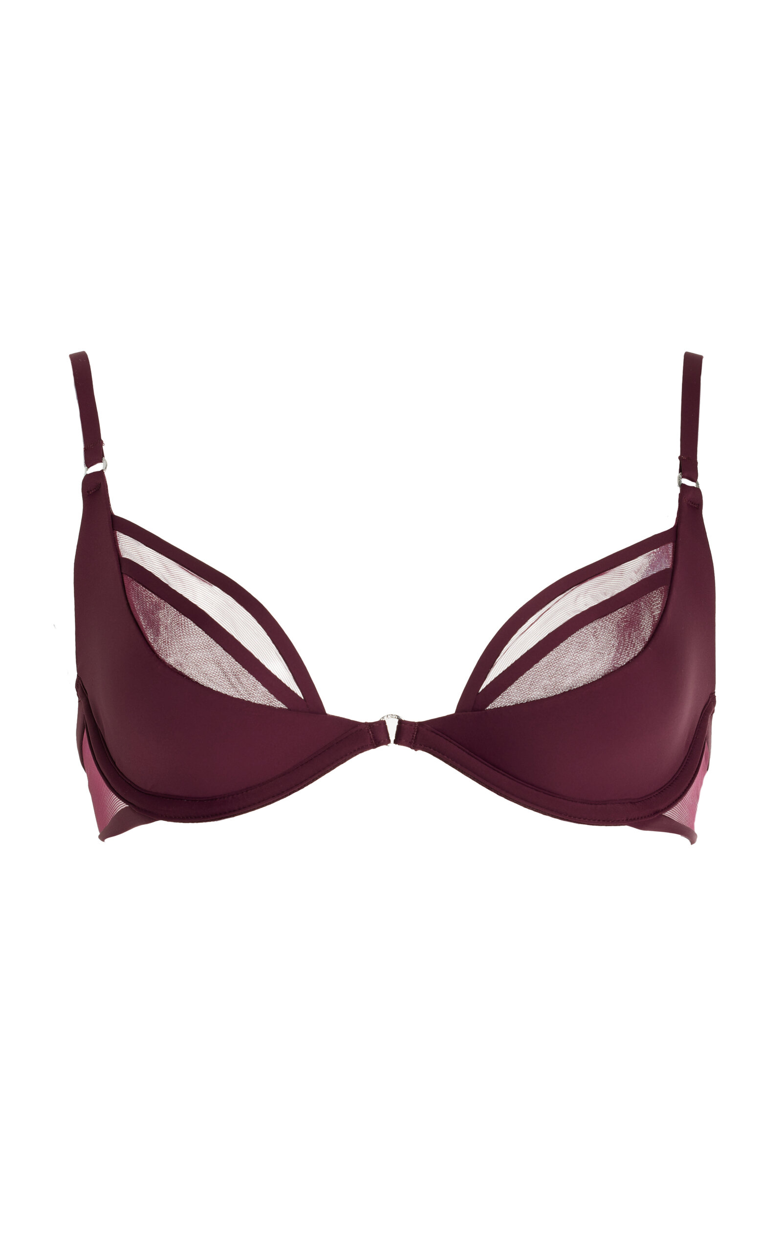 Shop Nensi Dojaka For Calvin Klein Plunge Bra In Burgundy