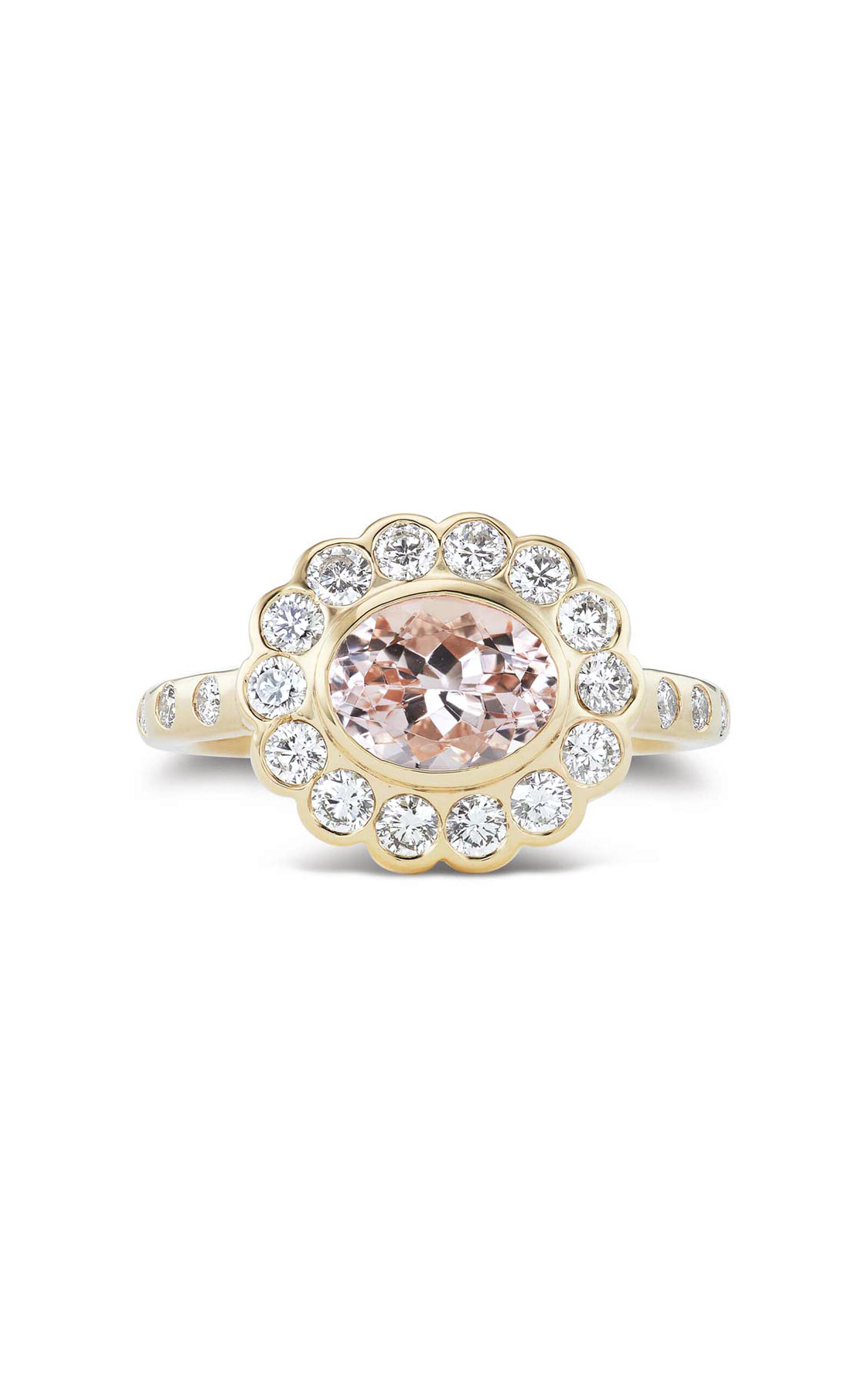 Lexie 14K Yellow Gold; Diamond; And Morganite Ring