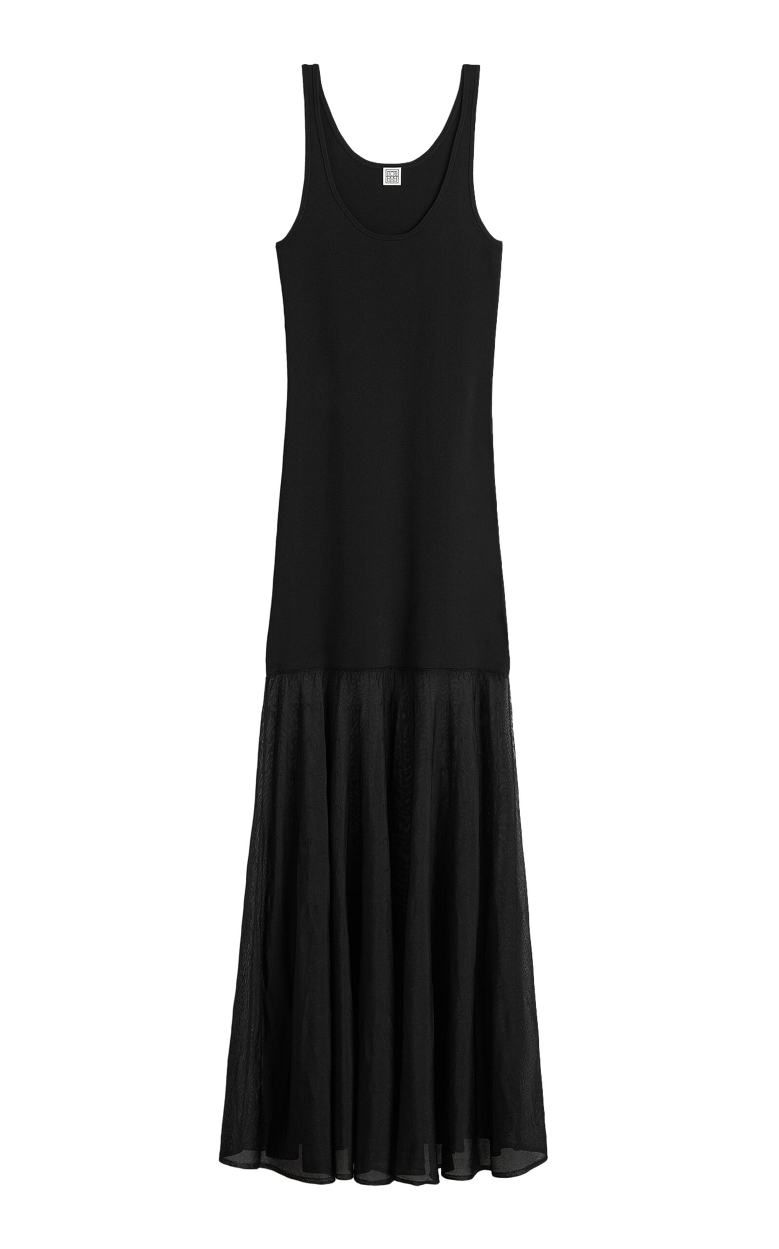 Shop Totême Knit Maxi Tank Dress In Black