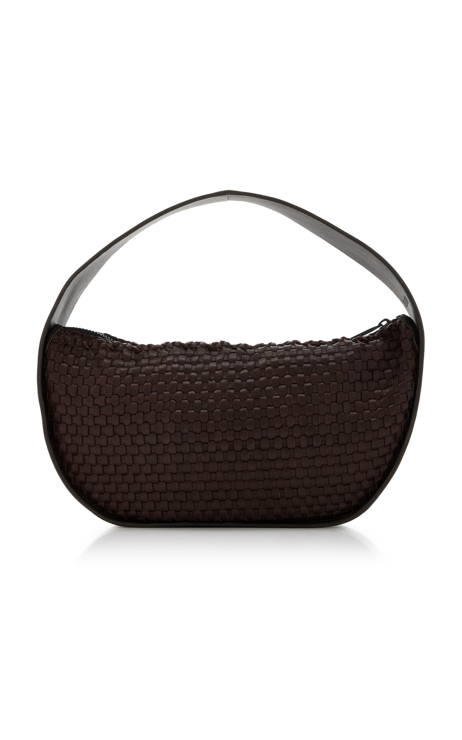 Small Arc Woven Leather Shoulder Bag