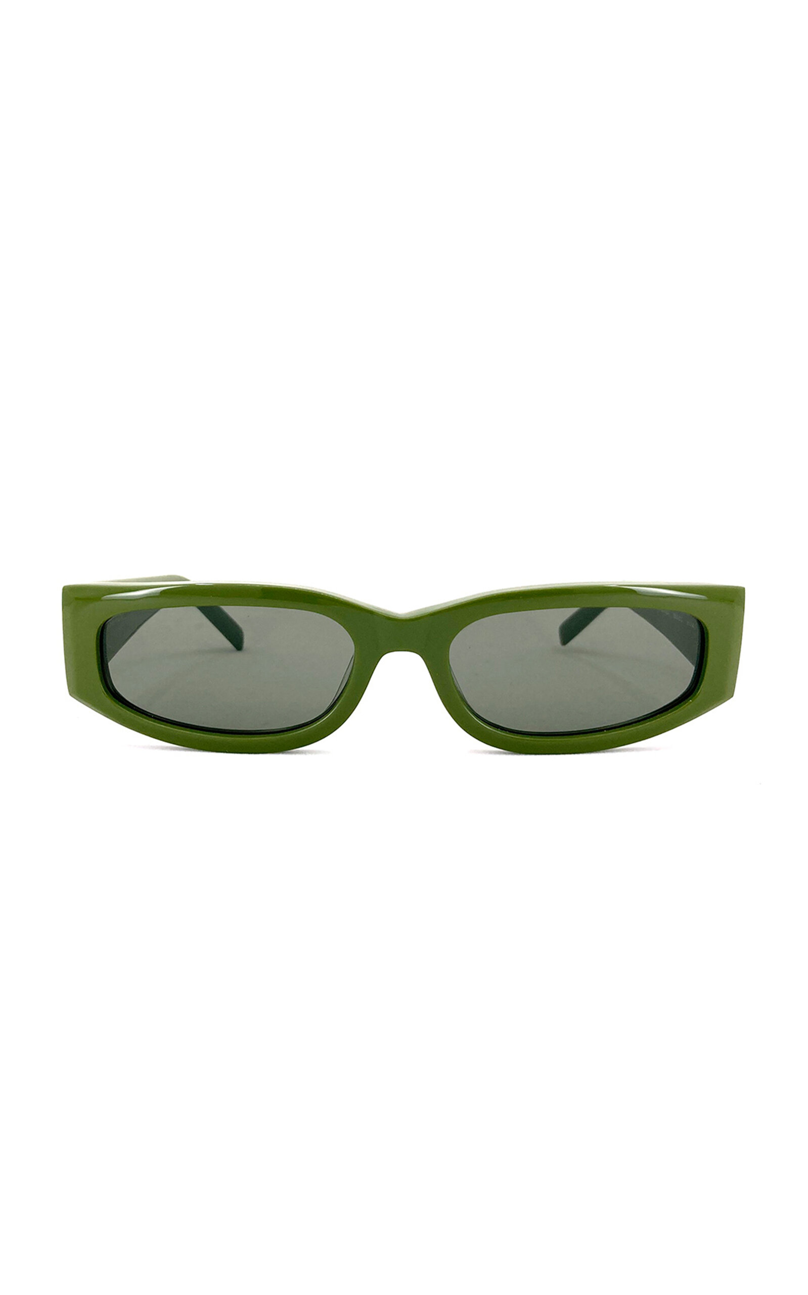 Shop St Agni Everyday Rectangle Acetate Sunglasses In Green