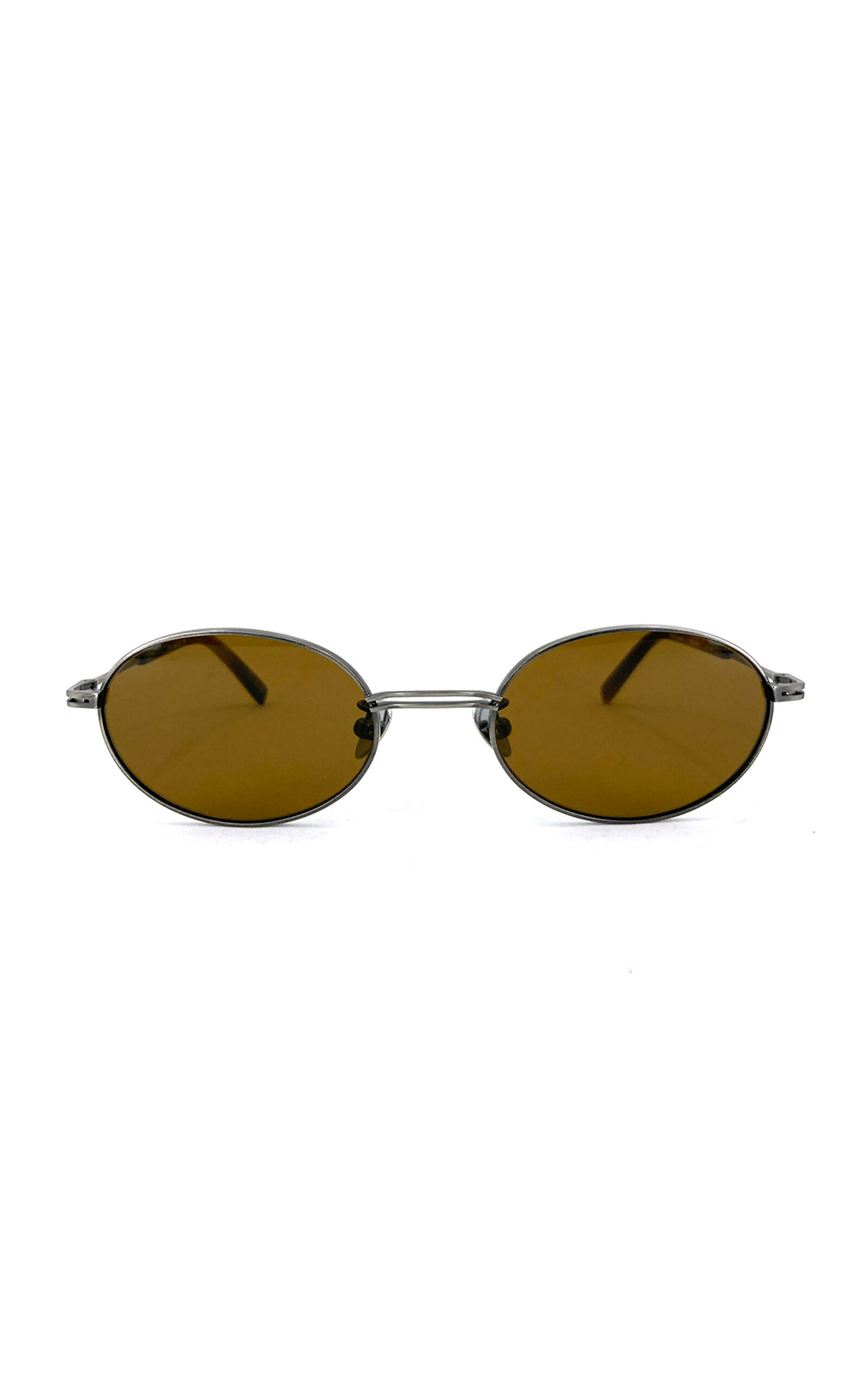 Oval-Frame Metal Sunglasses