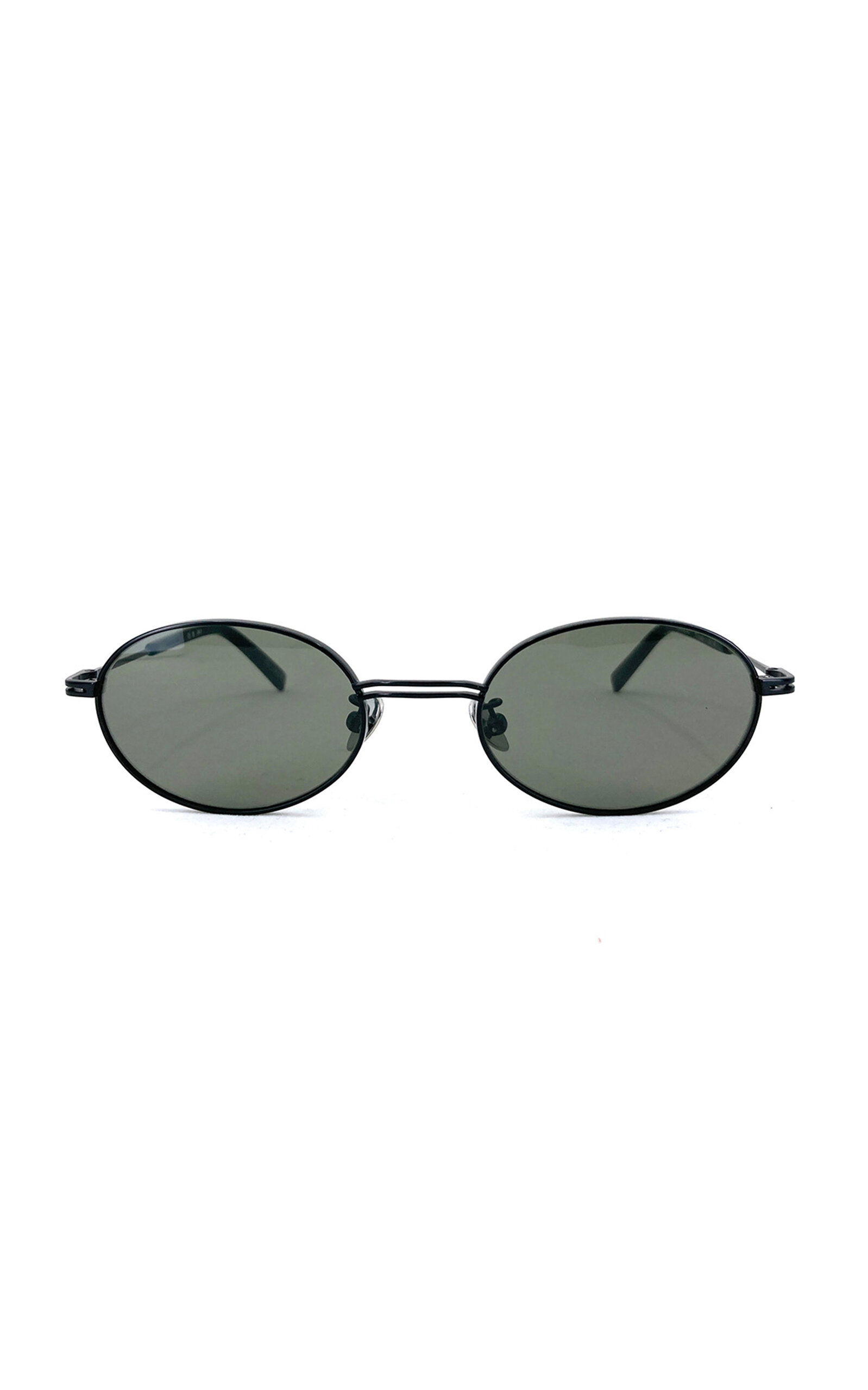 Oval-Frame Metal Sunglasses