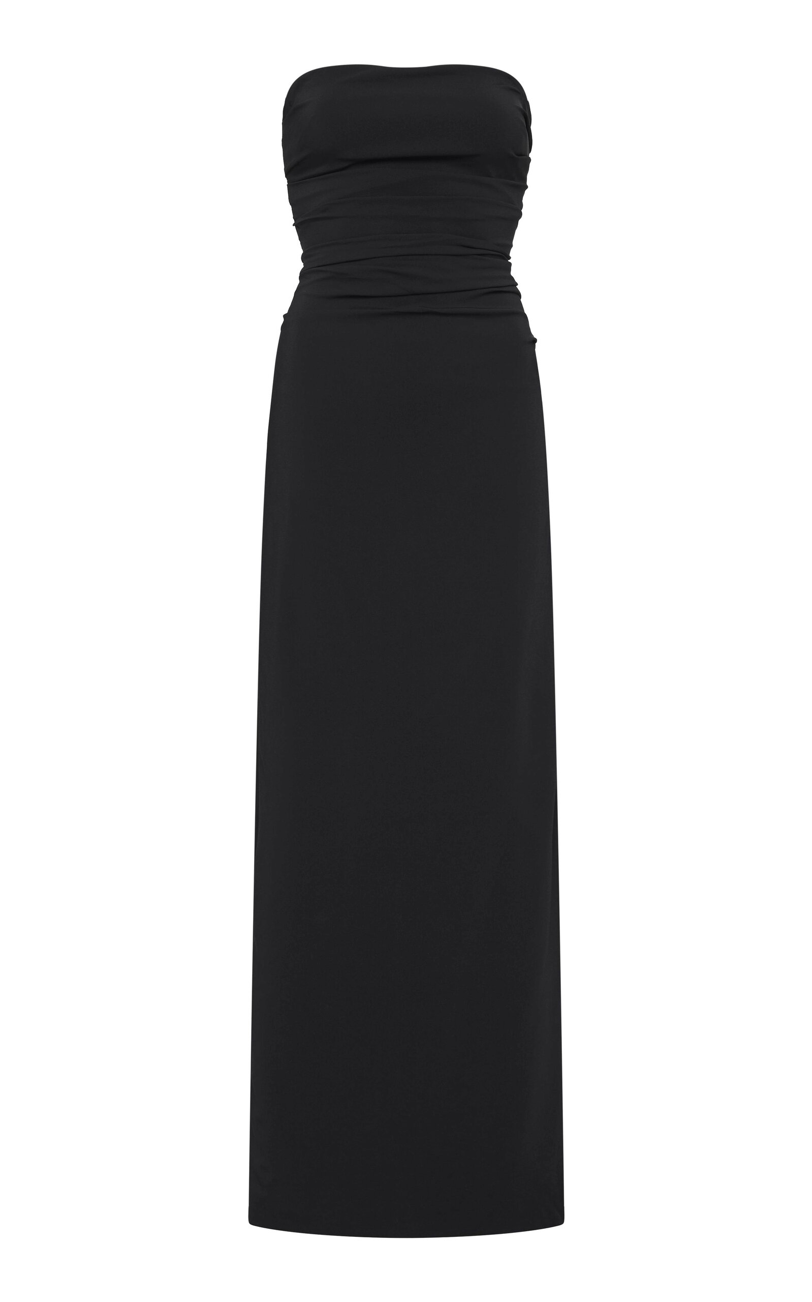 Shop St Agni Tie-back Jersey Maxi Dress In Black