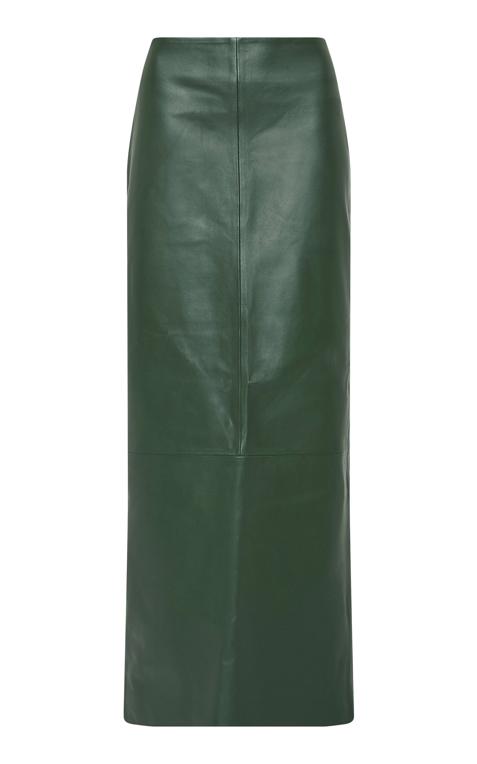 ST AGNI LEATHER COLUMN MIDI SKIRT 