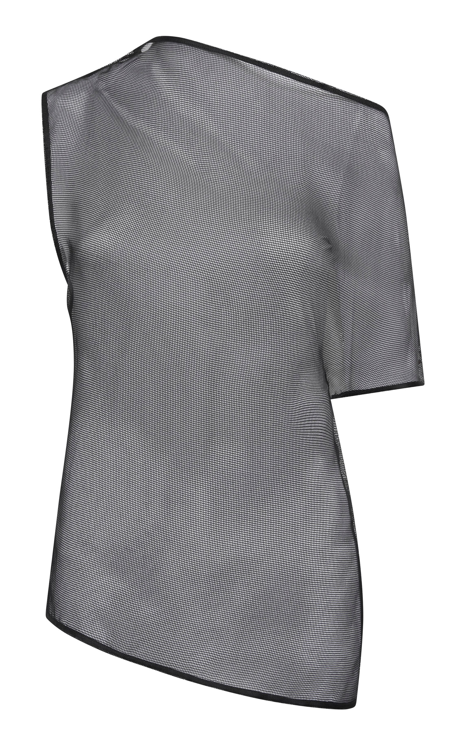 ST AGNI ASYMMETRIC SILK MESH TOP 