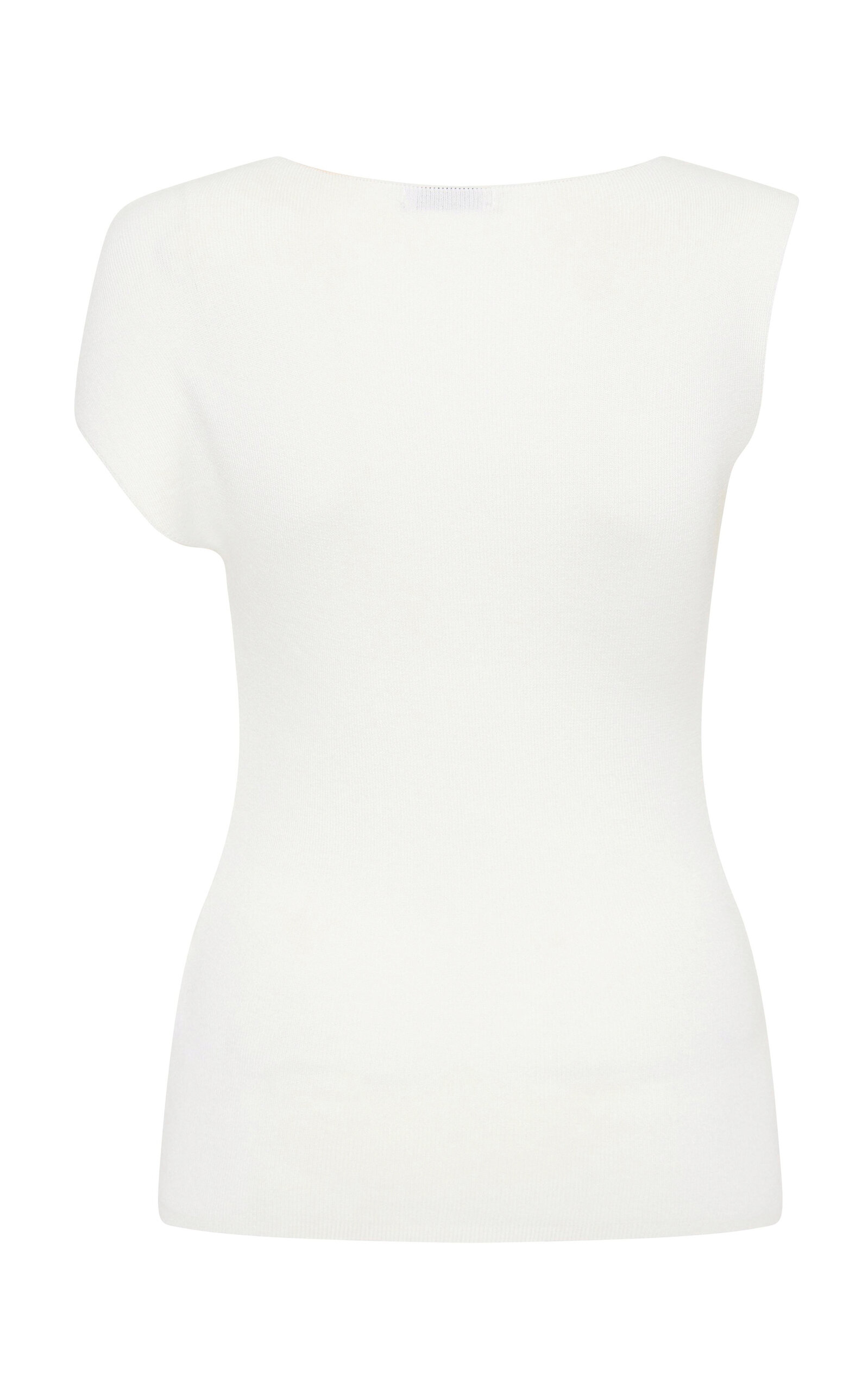 Shop St Agni Asymmetric Knit Top In Off-white