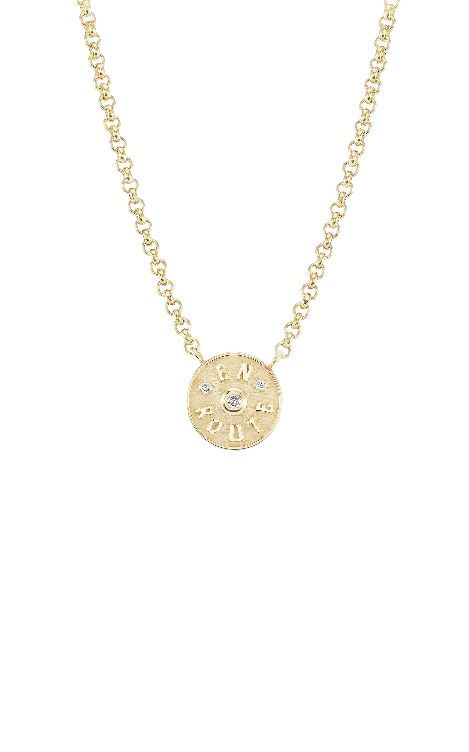 MARLO LAZ PETITE EN ROUTE 14K YELLOW GOLD DIAMOND NECKLACE 