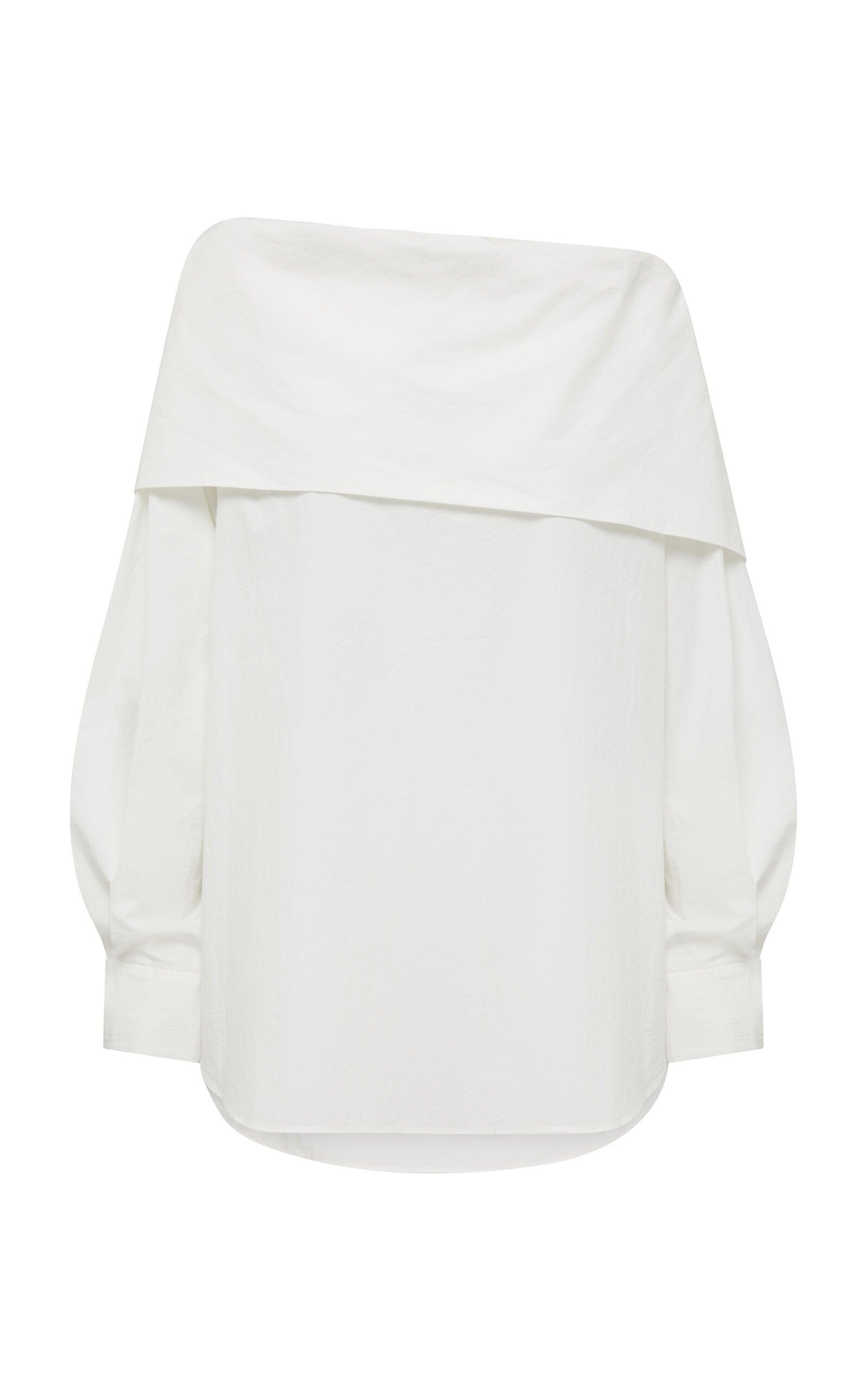 Reversed Cotton Poplin Mini Shirt Dress