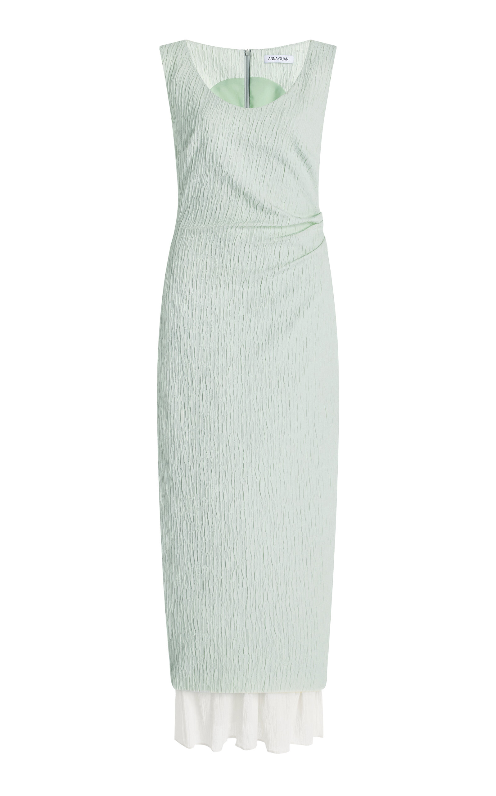 Olivia Crinkled Cotton-Blend Maxi Dress