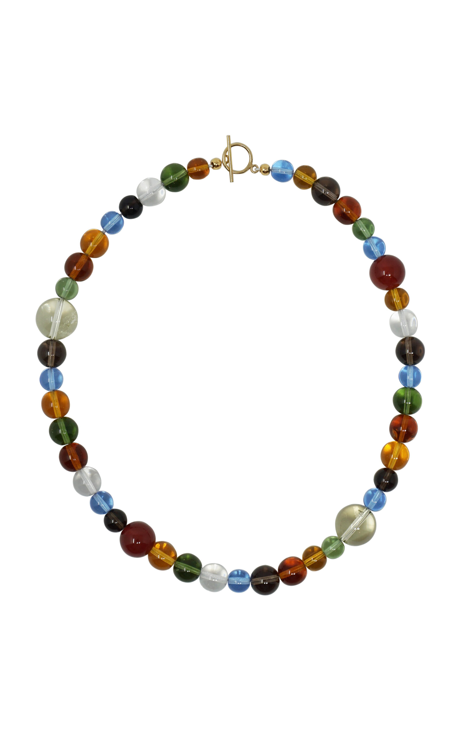 Shop Nst Studio Glass Rainbow Necklace In Multi