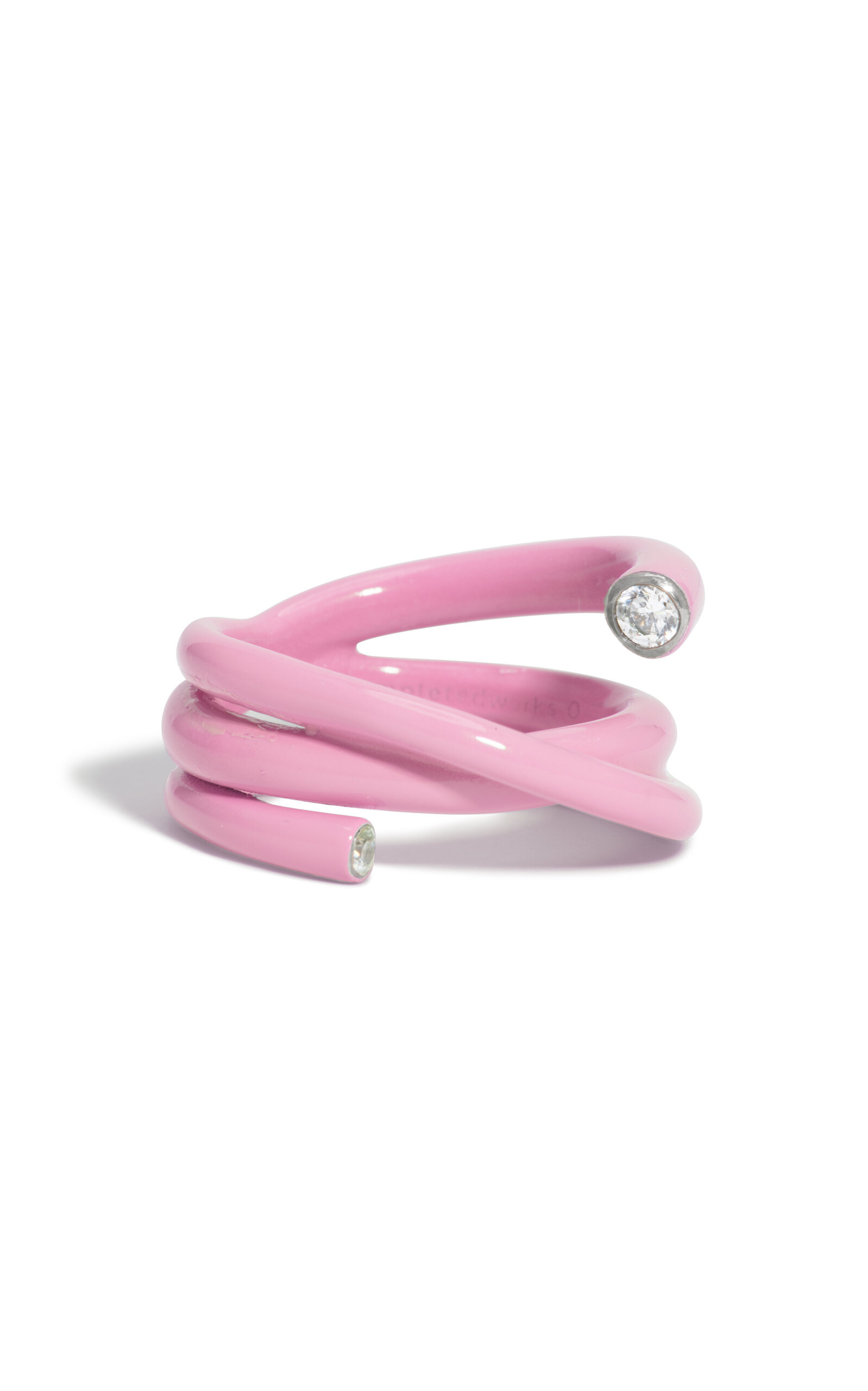 Shop Completedworks Pink Enamel And Crystal Ring
