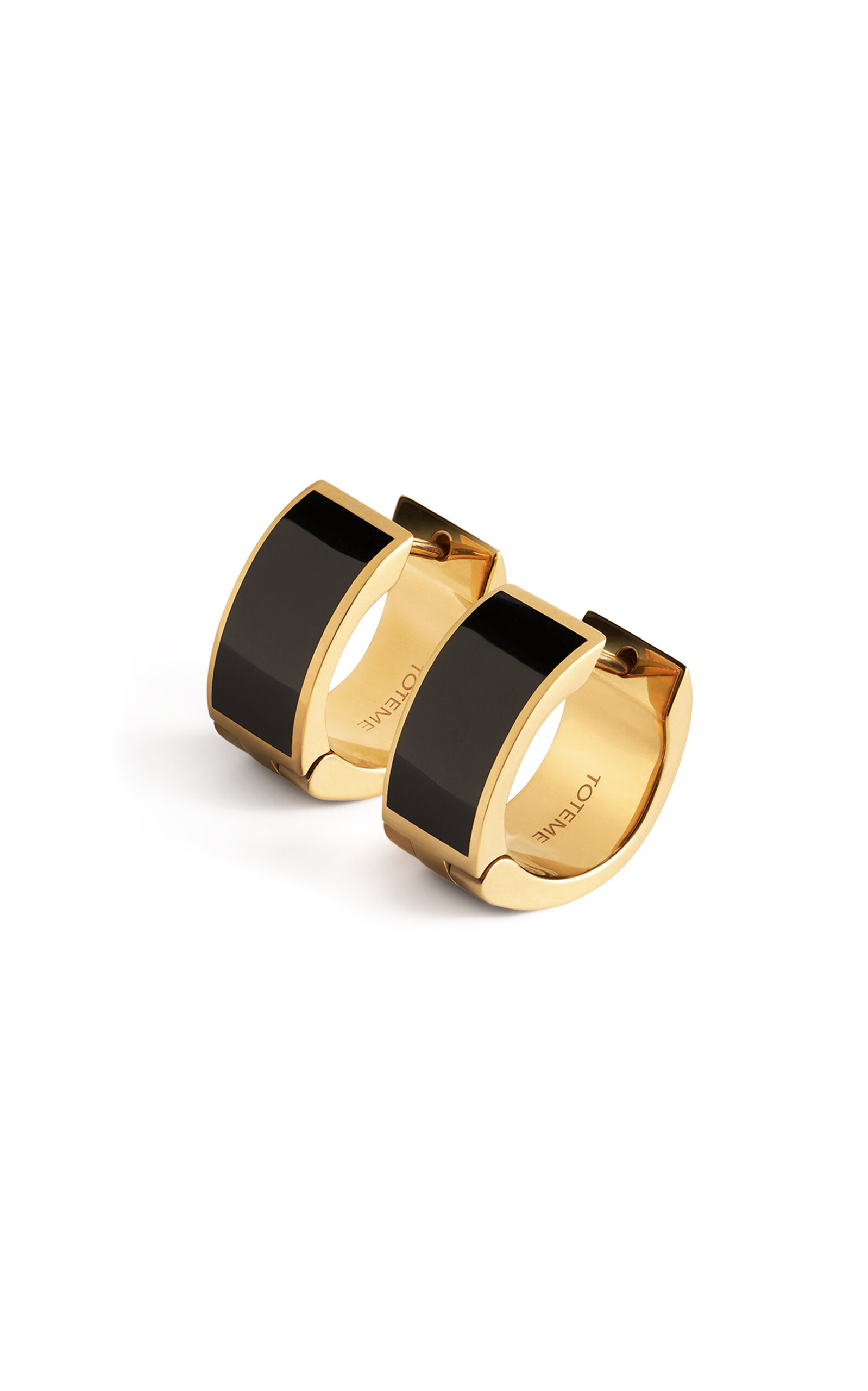 Signature Enameled 18K Gold-Plated Hoop Earrings