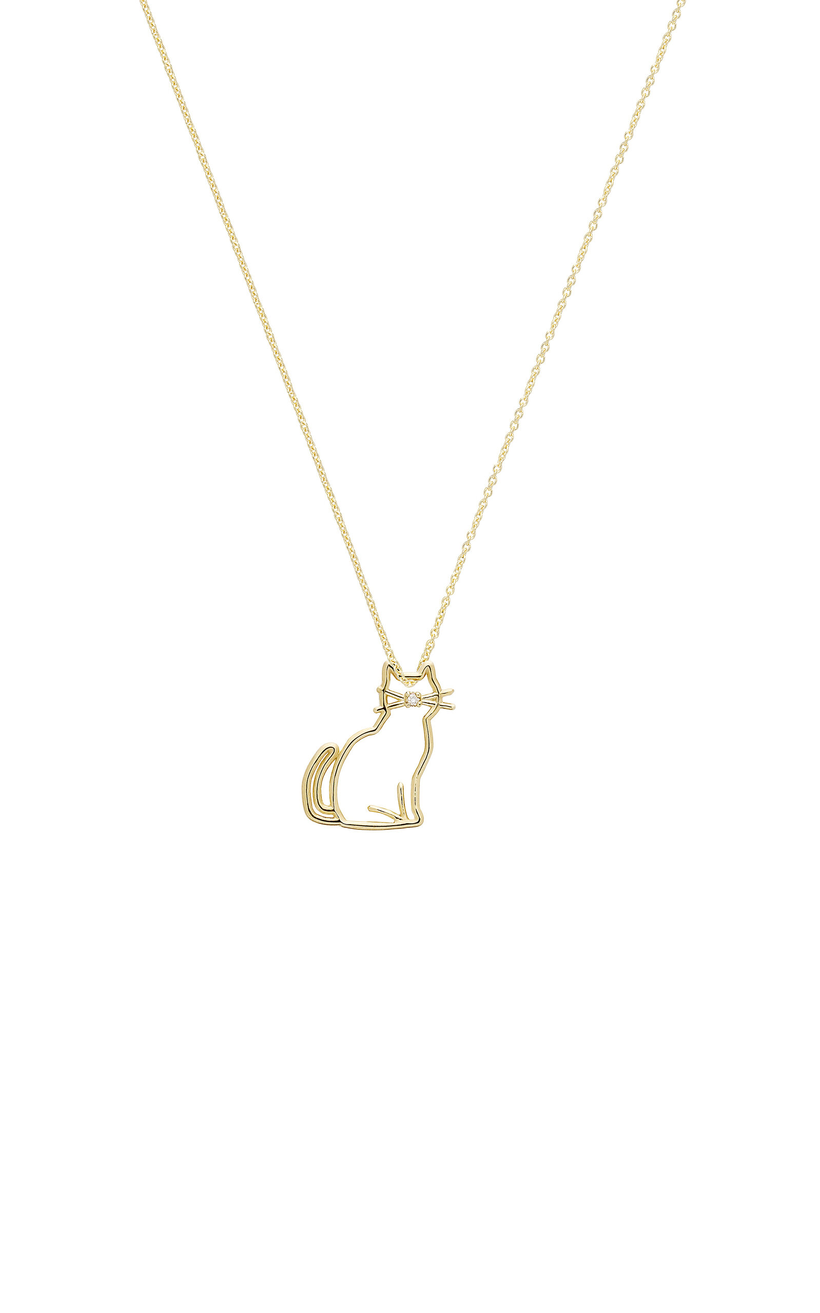 Miau 9K Yellow Gold Diamond Necklace