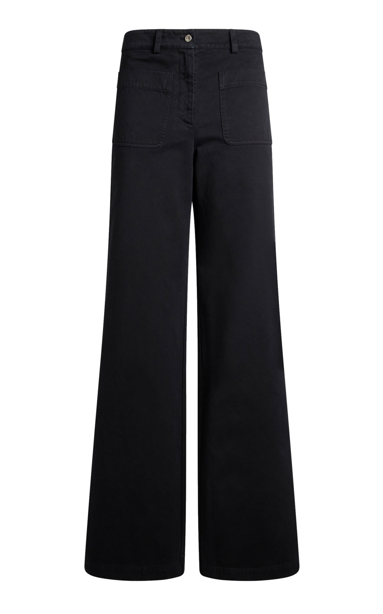 High-Rise Cotton Wide-Leg Pants