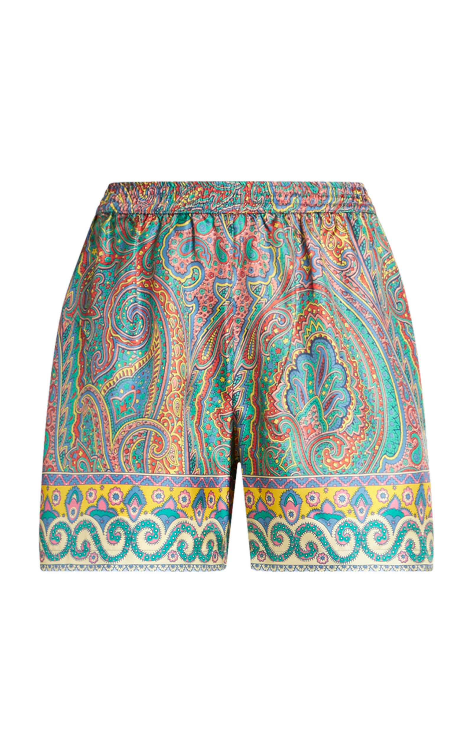 ETRO PRINTED SILK SHORTS 