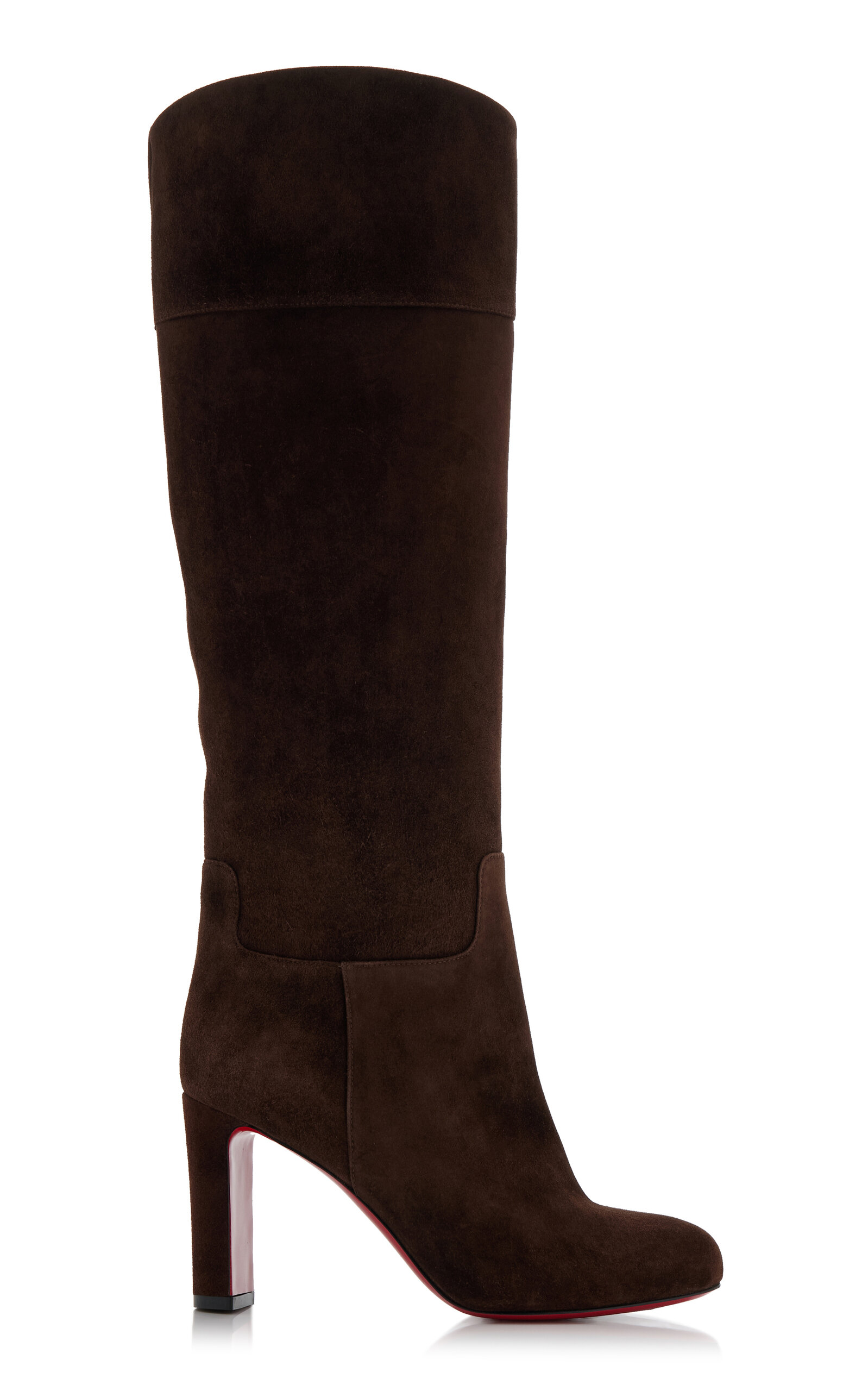 Shop Christian Louboutin Loo Botta 85mm Suede Knee Boots In Brown