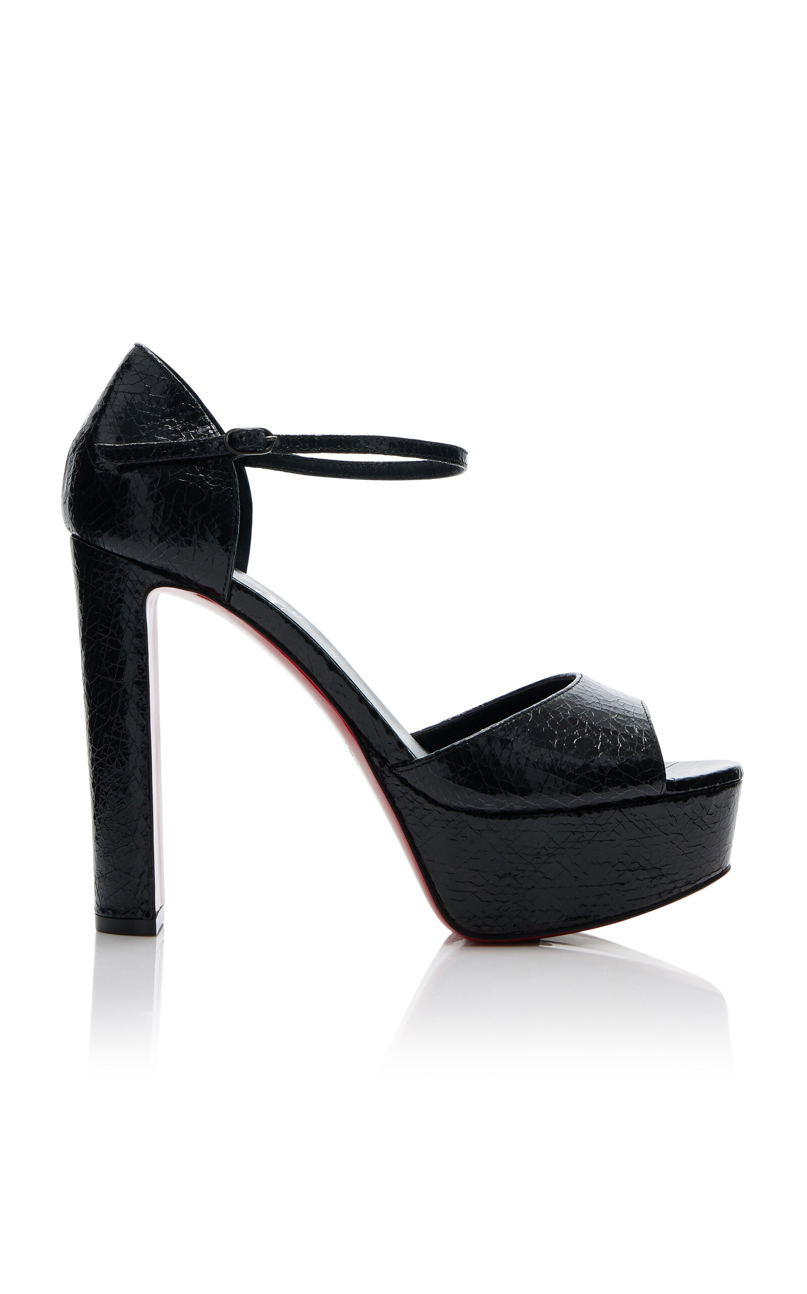 Shop Christian Louboutin Sanaloo Patent Leather Sandals In Black